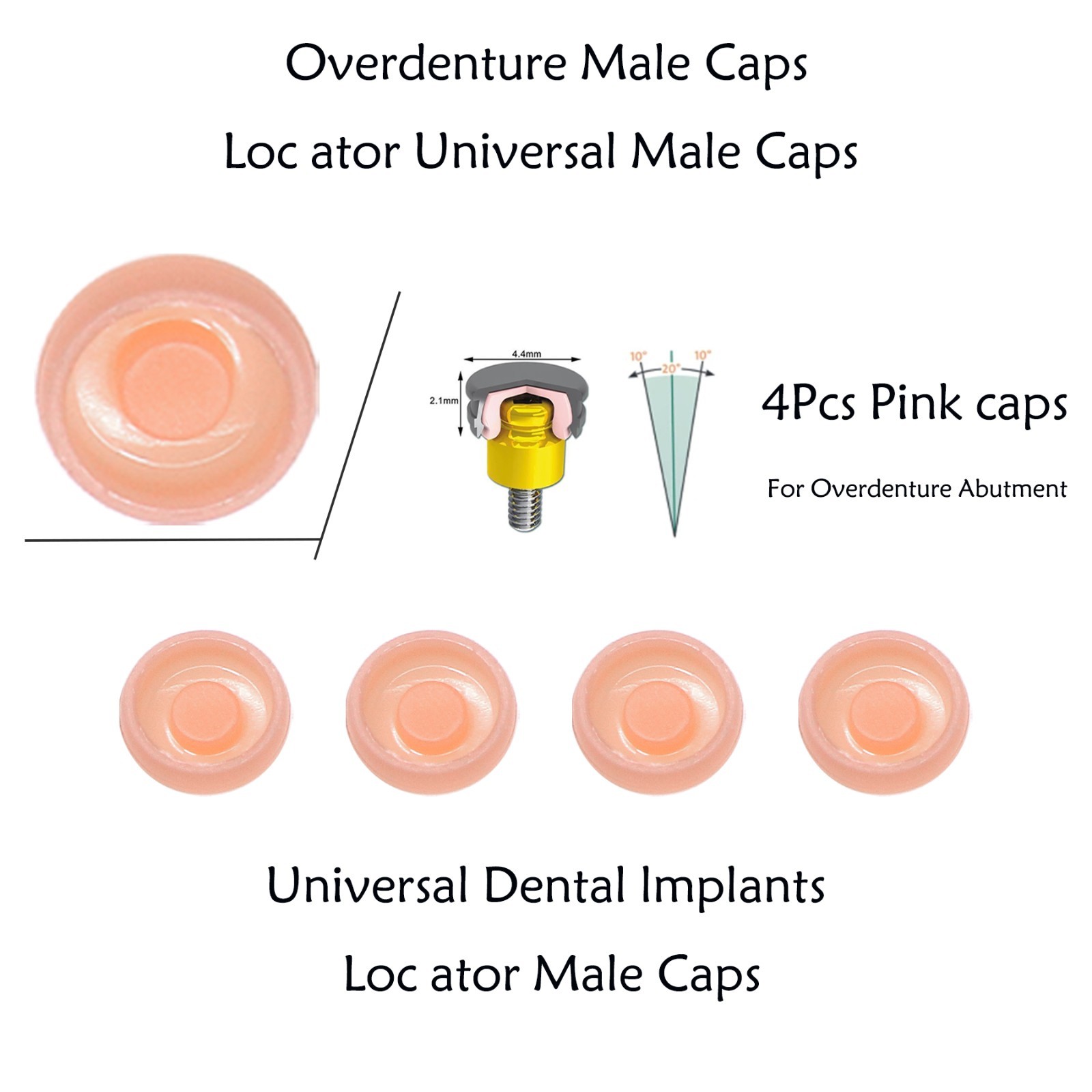 For Nobel Active Locator Attachment Abutment RP 4.3mm Retention Cap Inserts Tool