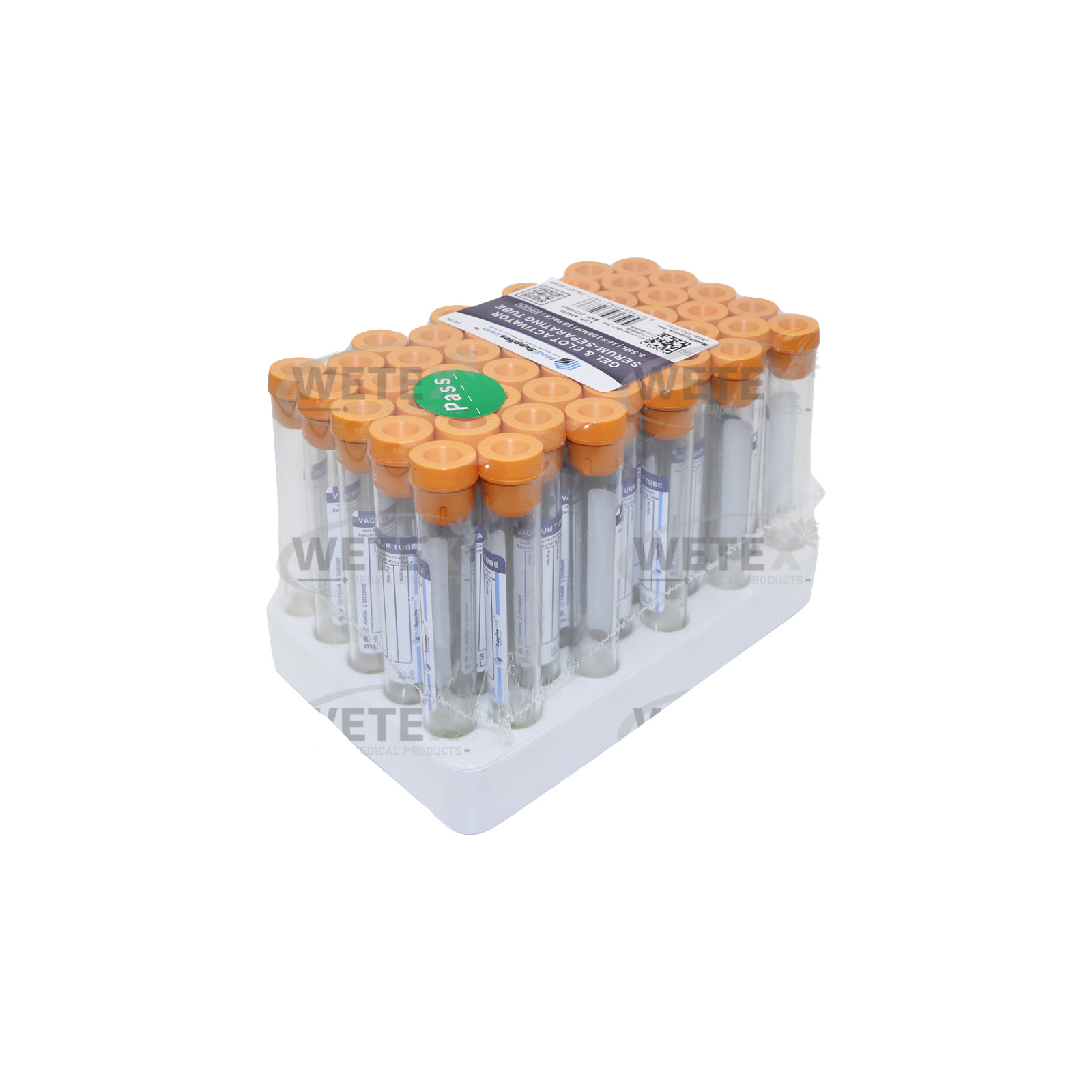 Vacuum Gel Tubes SST, 16 x 100mm, 8.5ml, Yellow Top, Exp 10/25
