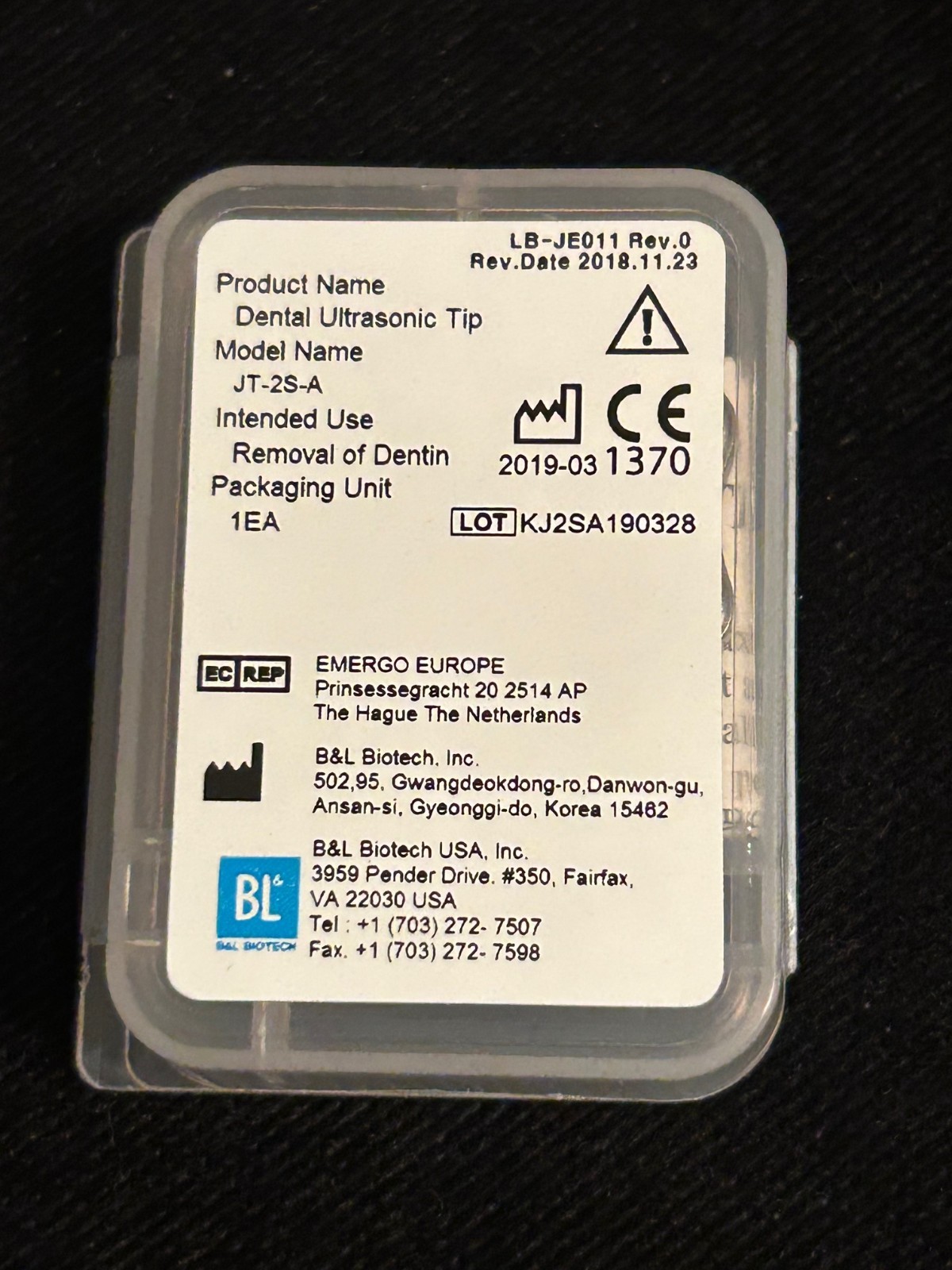 JETIP JT-2S-A for Apicoectomies, 1 box new and unopened, from B&L.