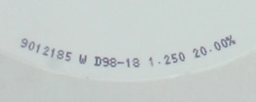 Used Zirlux 16+ White Zirconia Disc Blank 98×18 mm D98-18 Use by 2023-09-04