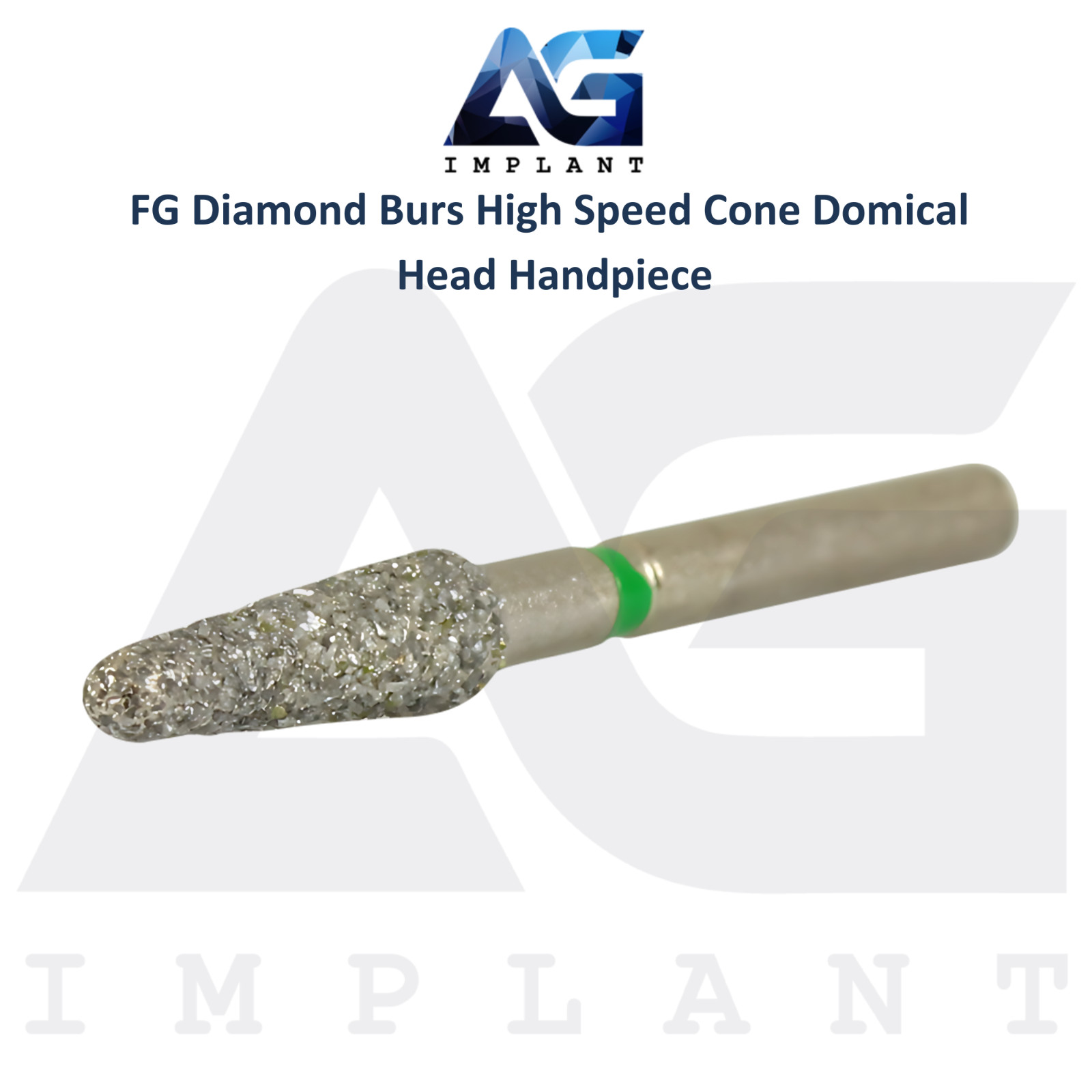 Dental FG Diamond 10 Burs High Speed Cone Domical Head Handpiece Stainless Steel