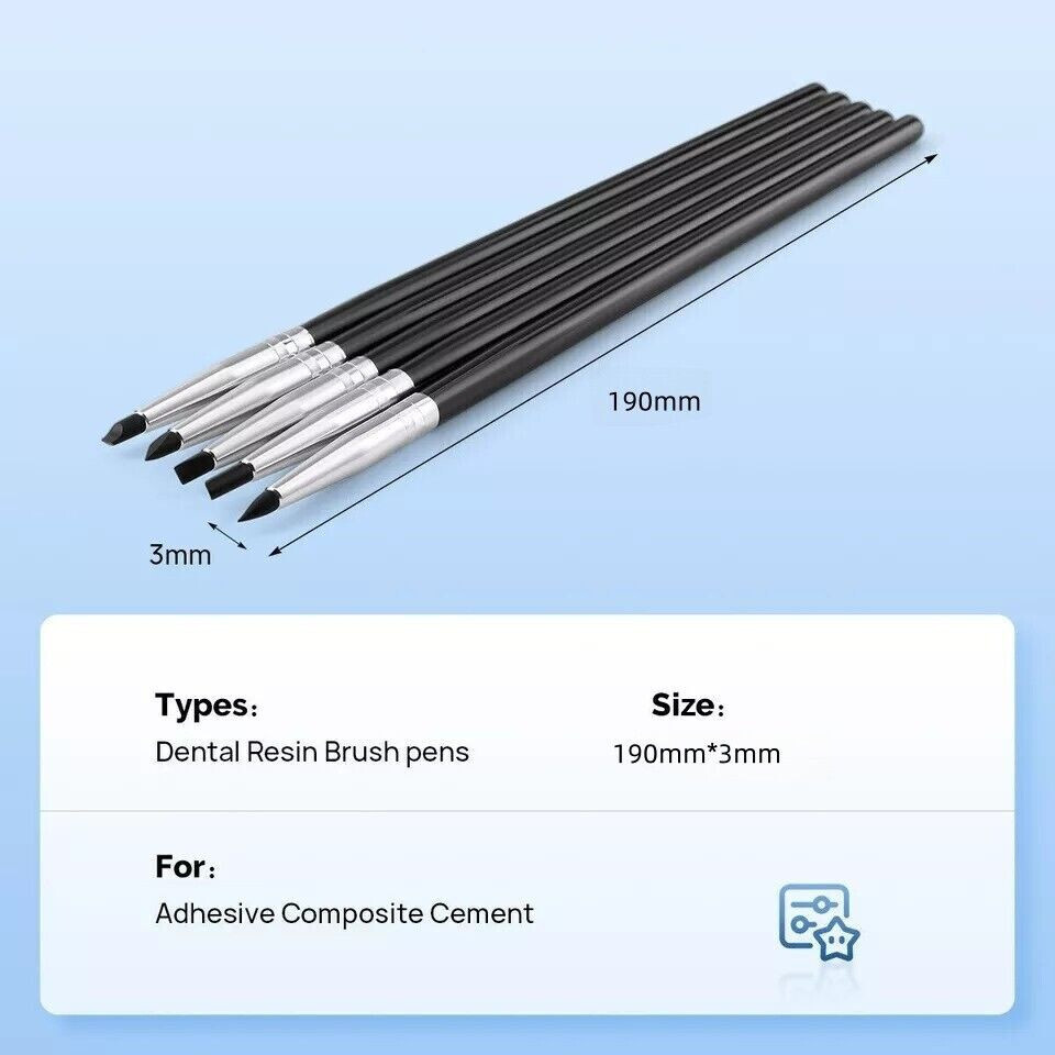 3 Set Dental Ceramic Silicone Brush Adhesive Resin Veneer Pen Black+Grey+White