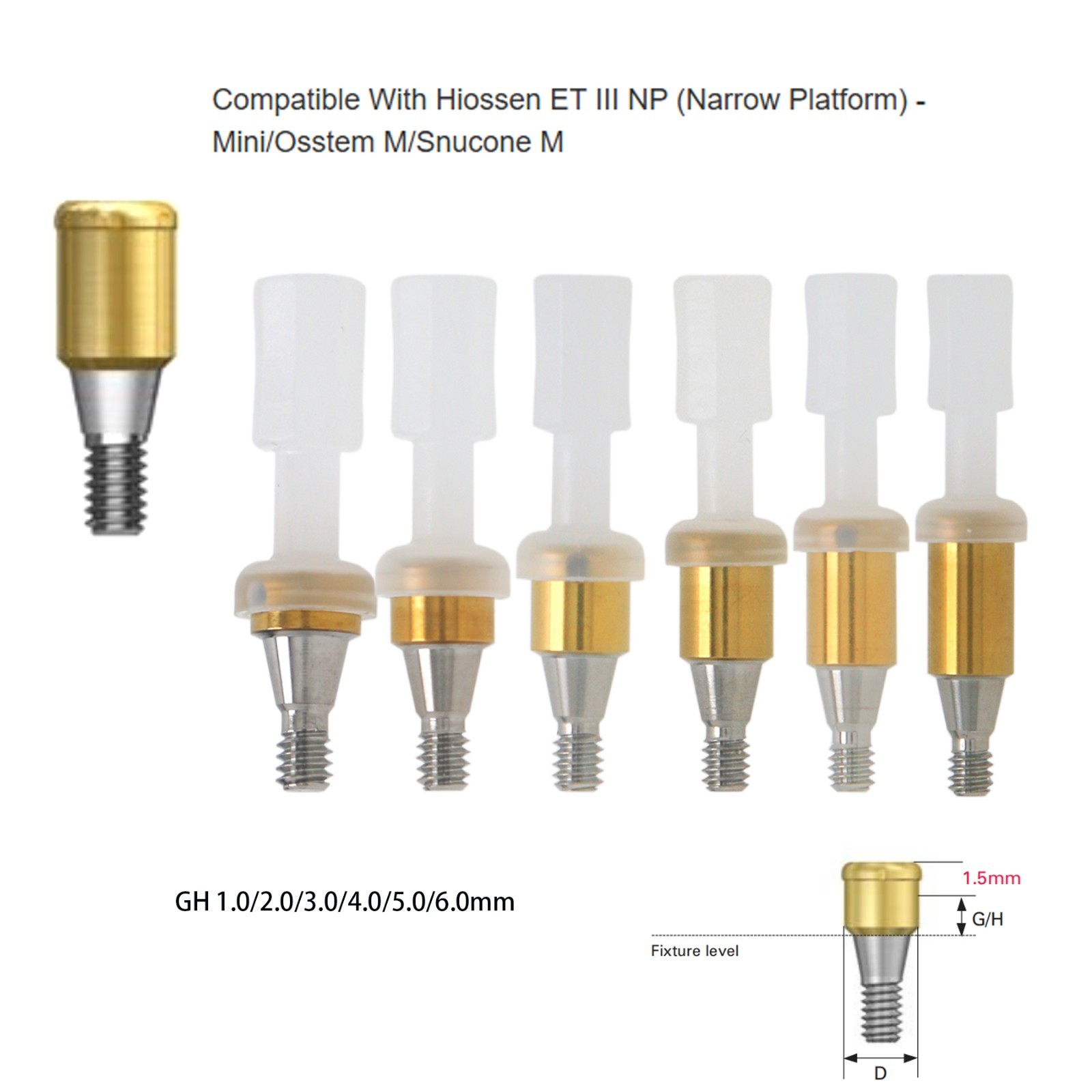 US Implant Locator Attachment Abutment For Hiossen ET Mini/Regular platform