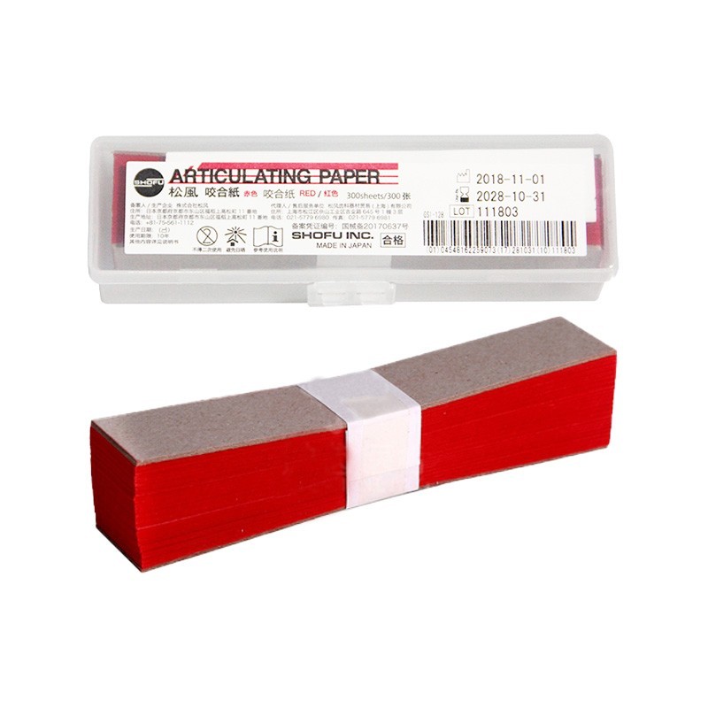 Shofu Articulating Paper 300 Sheets 121x22mm 38μm Red/Blue Dental Occlusal