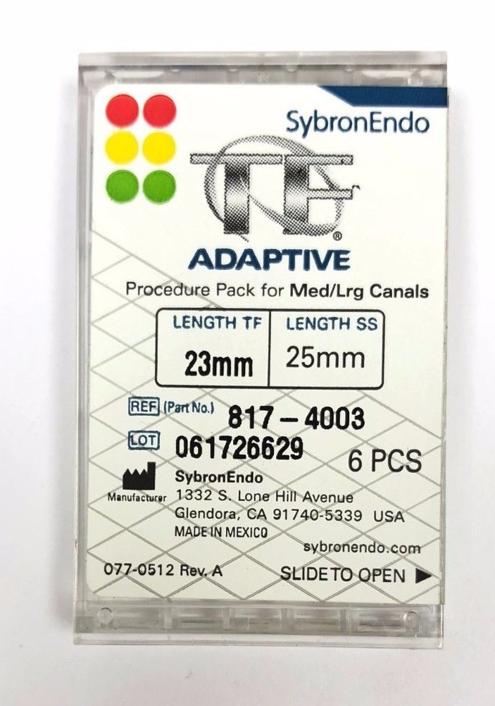 SybronEndo 817-4003 TF Adaptive File Procedure Pack, 23 mm Size, Assorted, Mediu