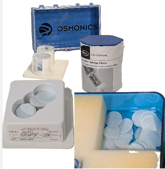 Lot of Asstd Laboratory Membrane Filter Discs Osmonics, Pall Gelman, Millipore