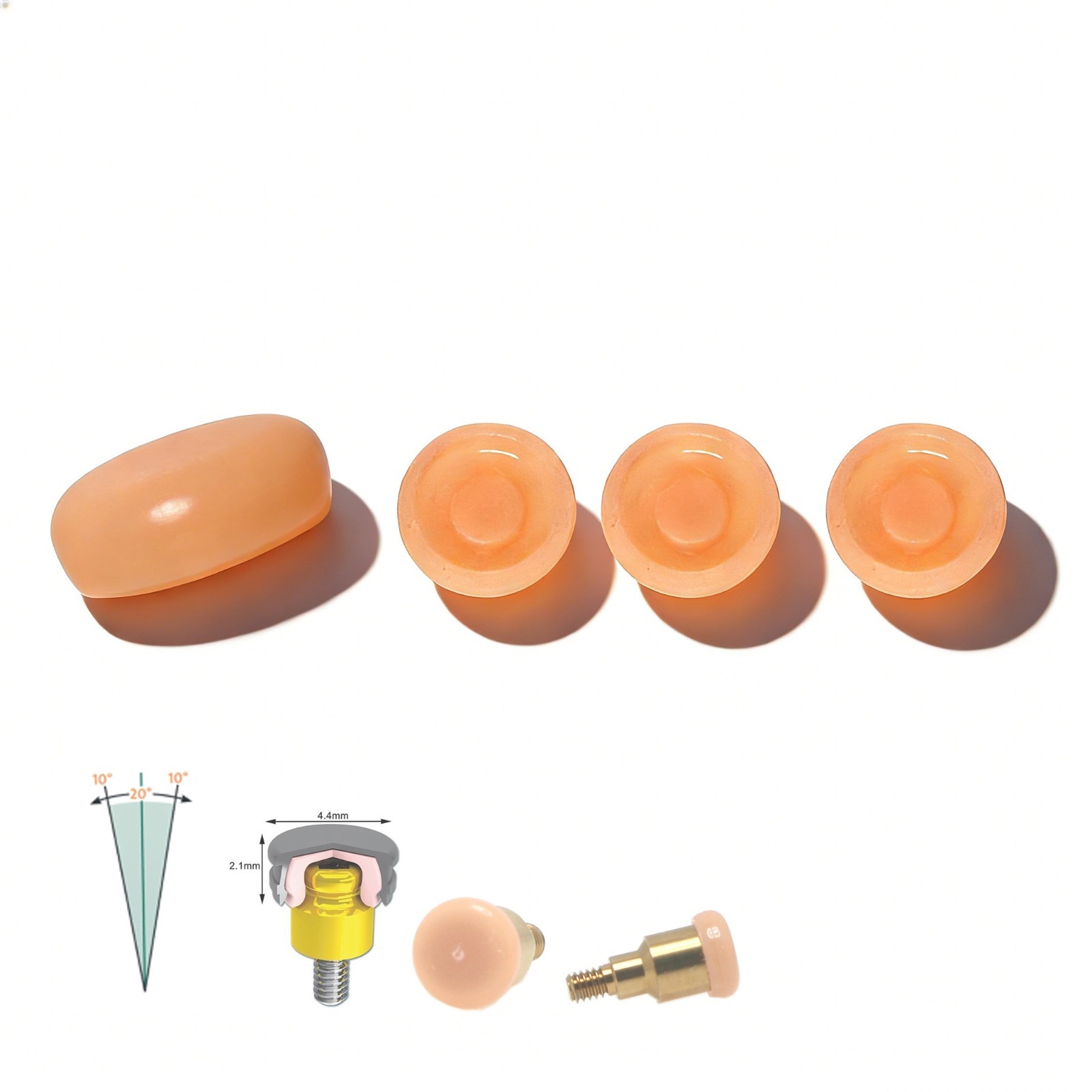 US Dental for Zest LOCATOR Replacement Standard Retention Insert Cap 2.4lbs 4Pcs