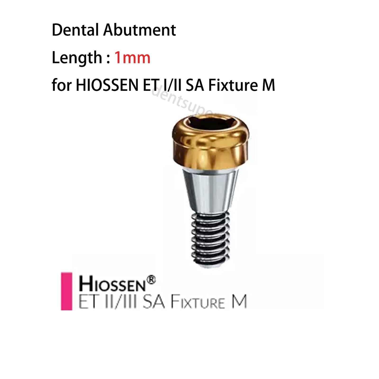 1PC Overdenture Dental Abutment Flat AH=1-6 mm attachment Hiossen Mini conical