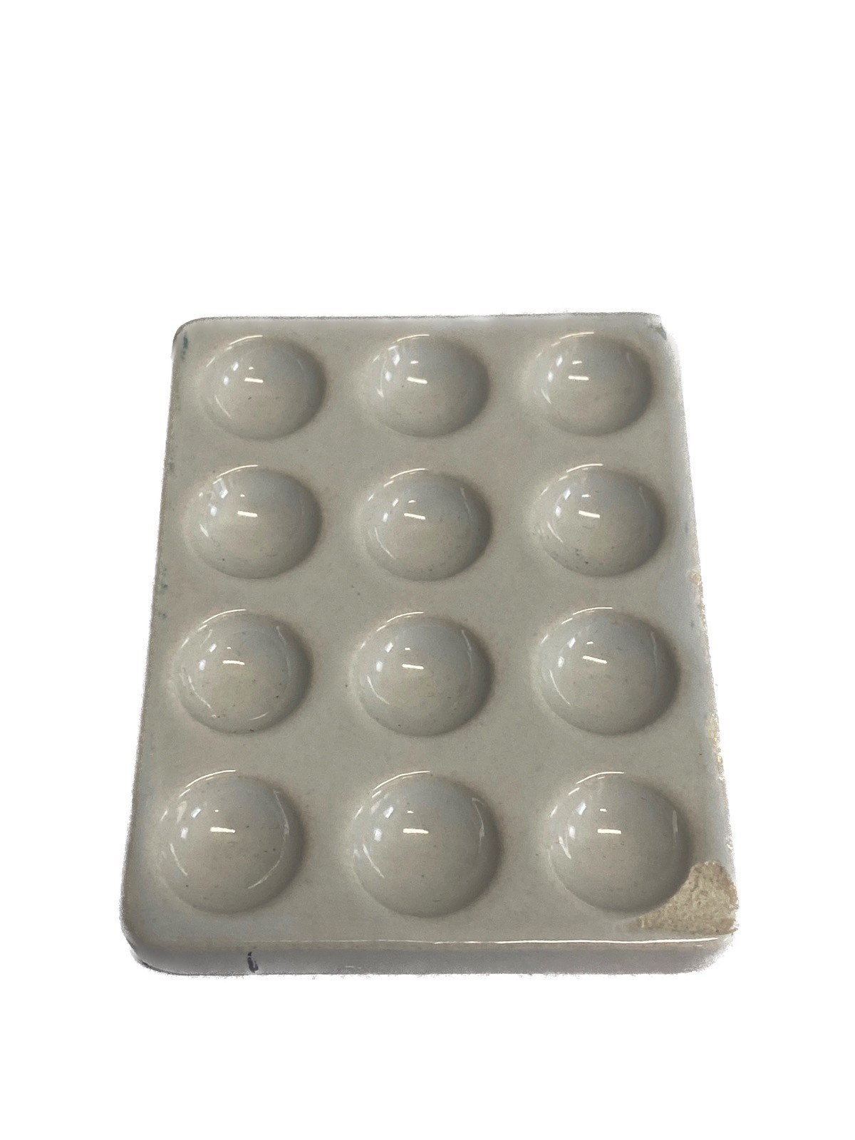 Laboratory White Porcelain 12-Well Depression Color Reaction Spot Plate 118mm B