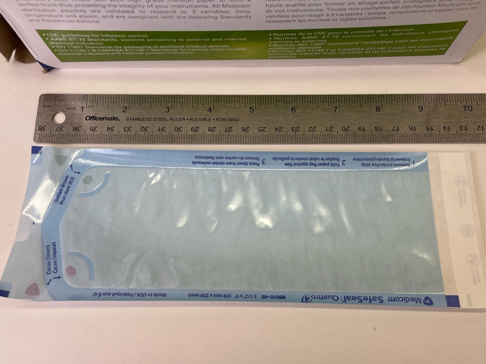 Medicom Safe-Seal Quattro 4 Sterilization Pouches 3.5″ x 9″ (500/CS) 88040-4