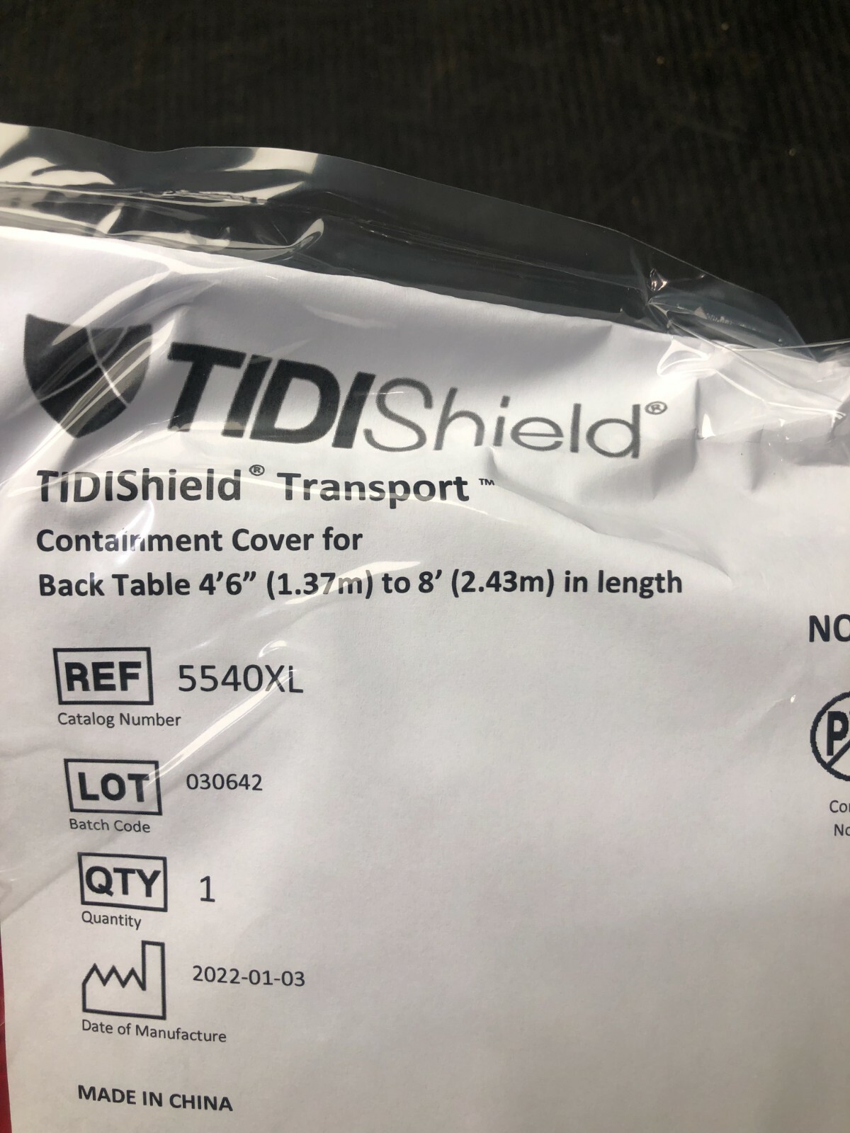 TIDI Shield Transport Containment Cover for Back Table up to 4’6 TO 8 , 5540XXL