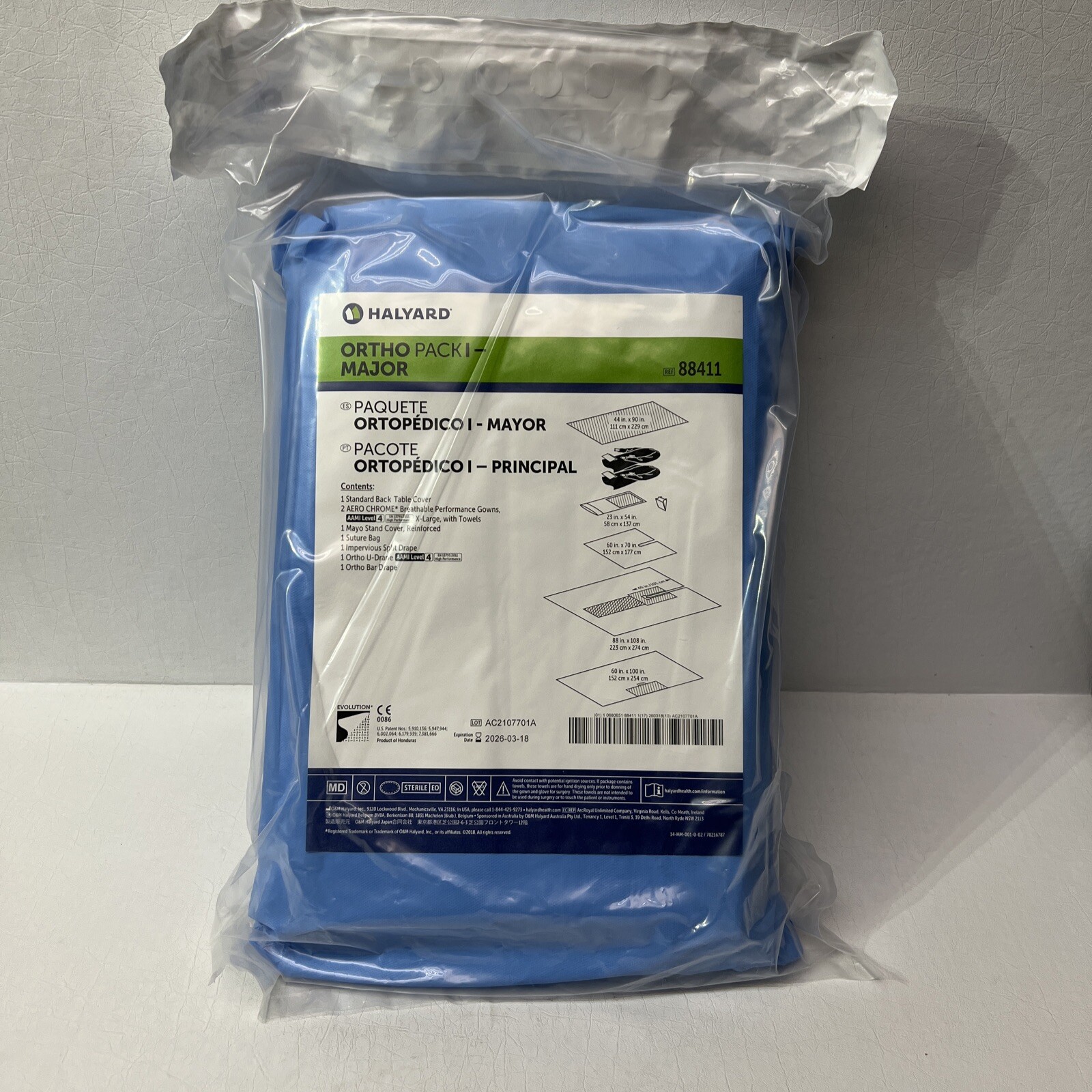 Case of 5 Halyard 88411 Ortho Pack I, MAjor Expires 03/18/2026
