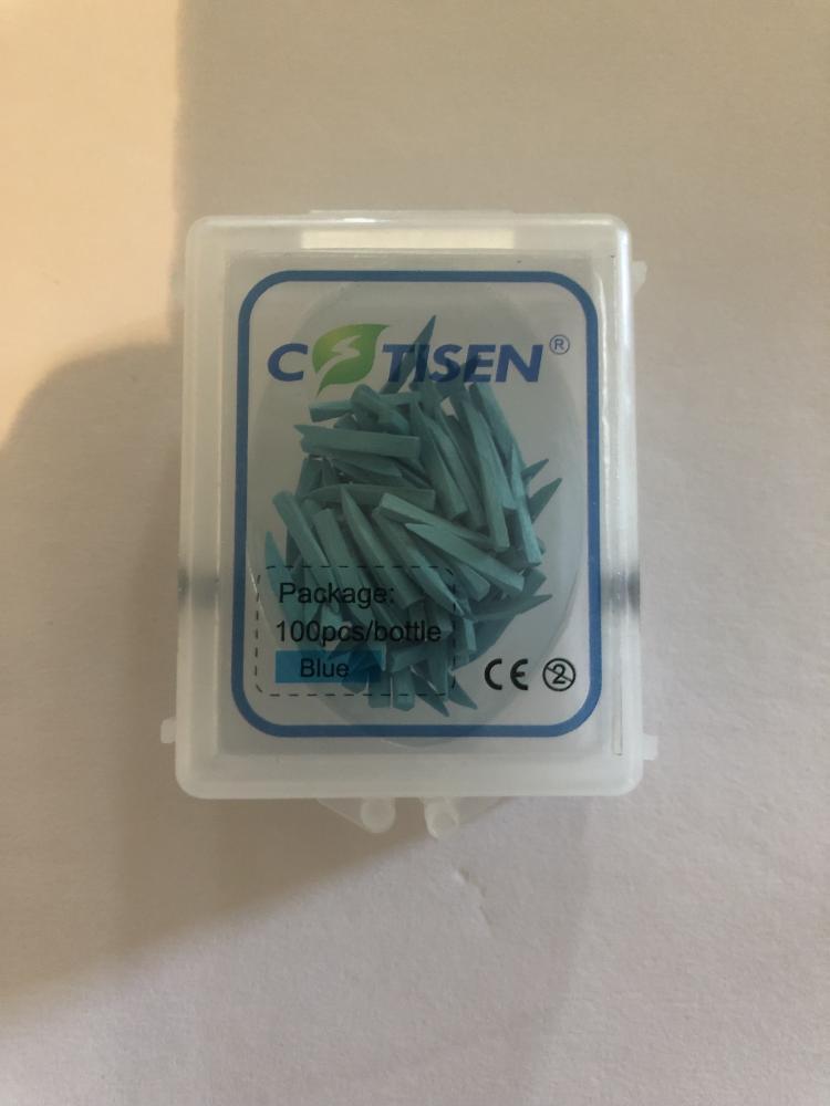 Poly-Wooden Wedges Eco-Friendly Blue Size: 1.5*2.0*14mm 100pcs/bottle