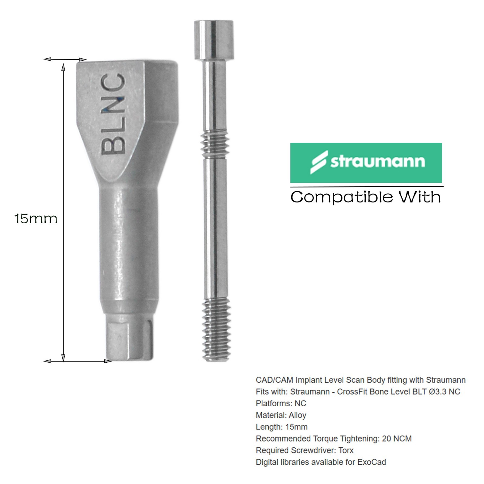 US Straumann B0ne Level NC/RC Healing Abutment Scanbody Analog Impression Coping
