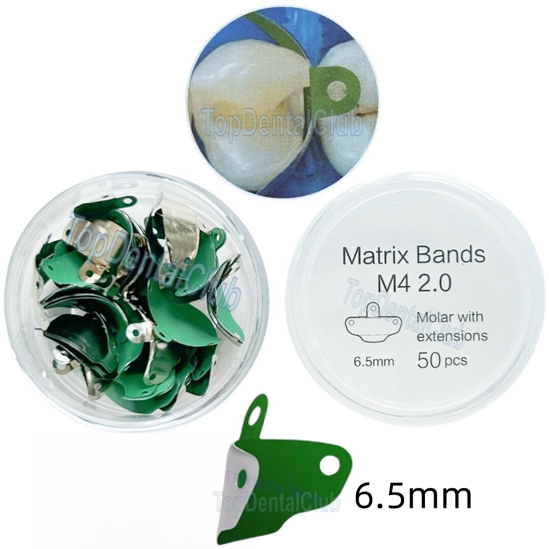 6.5mm Dental Matrix Bands Non-Stick PTFE Coat Sectional Contoured Metal Matrices