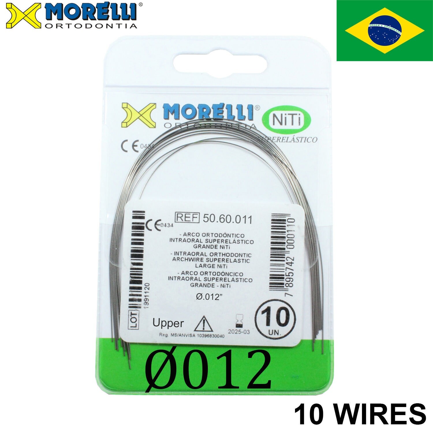 10 Morelli NiTi Dental Intraoral Orthodontic Archwire Super Elastic Ø.012″ Up
