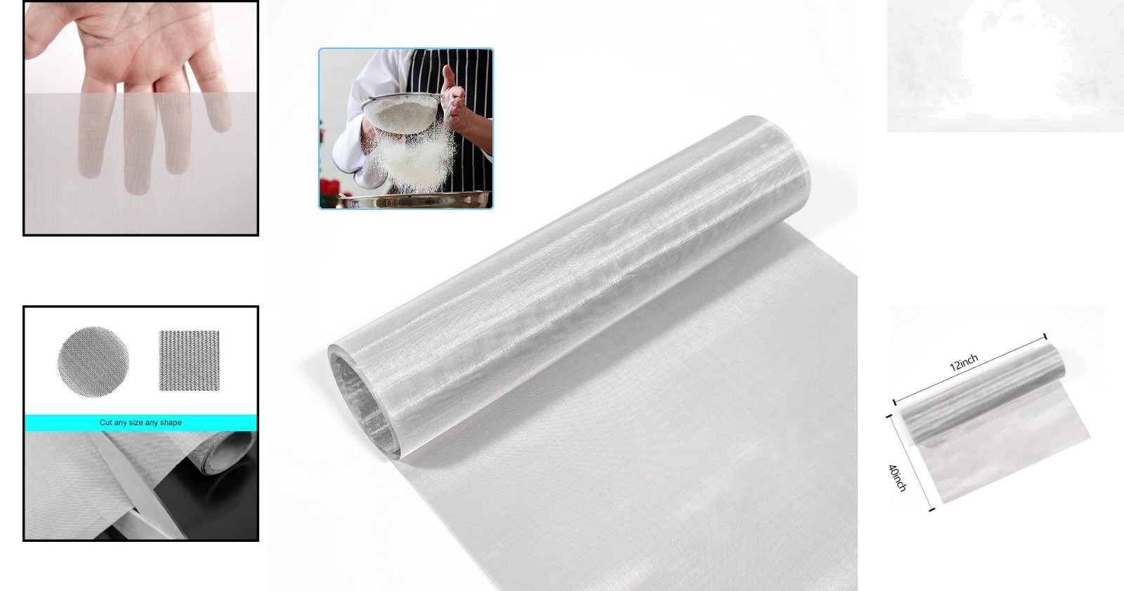 304 Stainless Steel Woven Wire Mesh 120 Grit 12×40 Inch Fine Filter Mesh for …