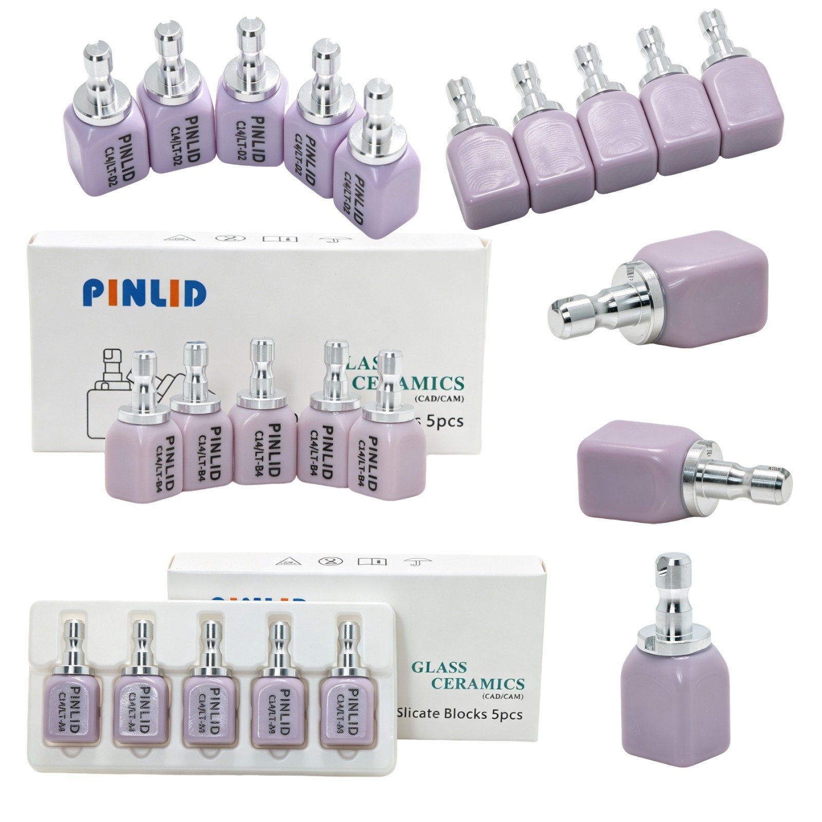 US C14 Dental Lithium Disilicate Emax Chairside Milling Blocks Fit IPS e.max CAD
