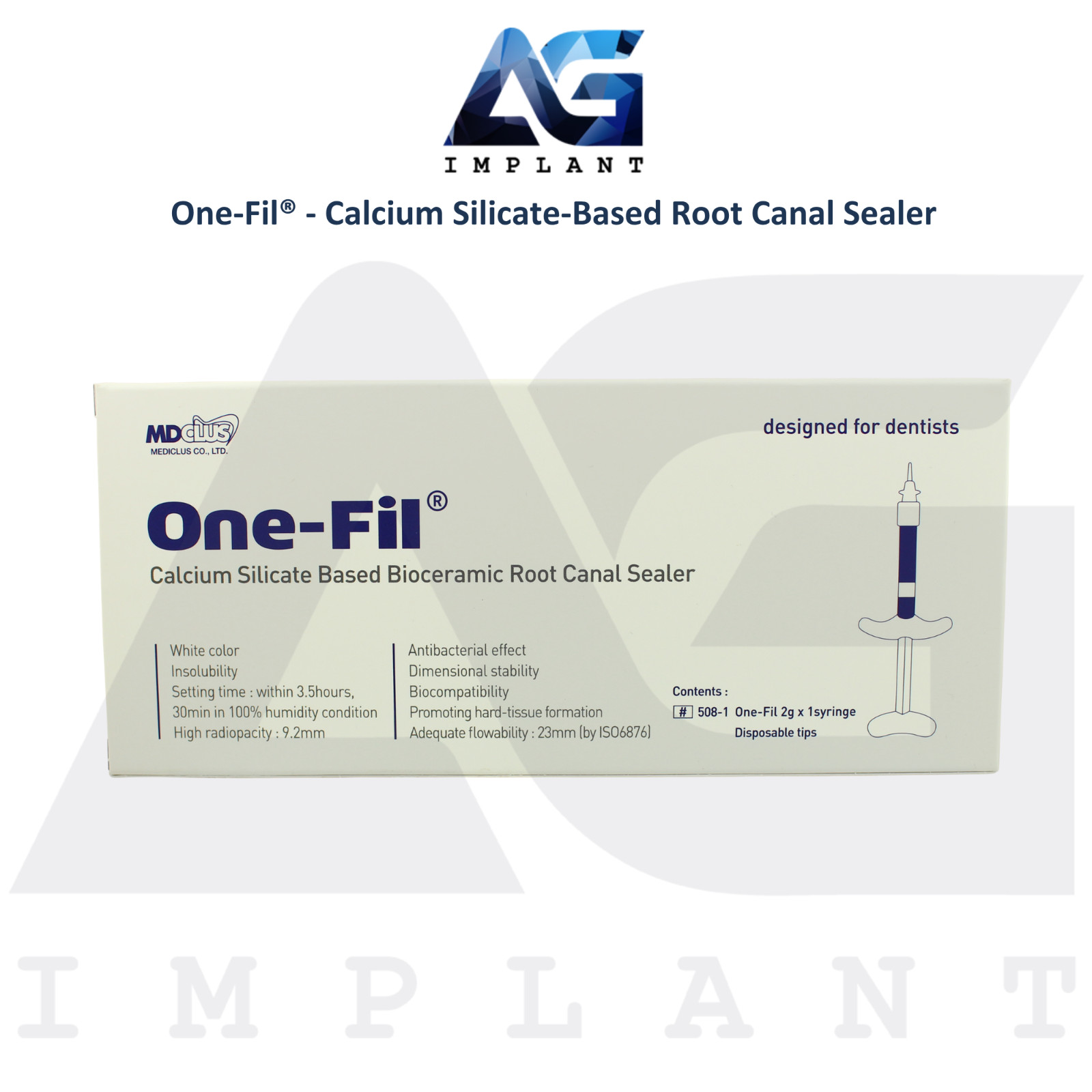 MEDICLUS One-Fil® Calcium Silicate Based Ro0t Canal Sealer 2g Syringe