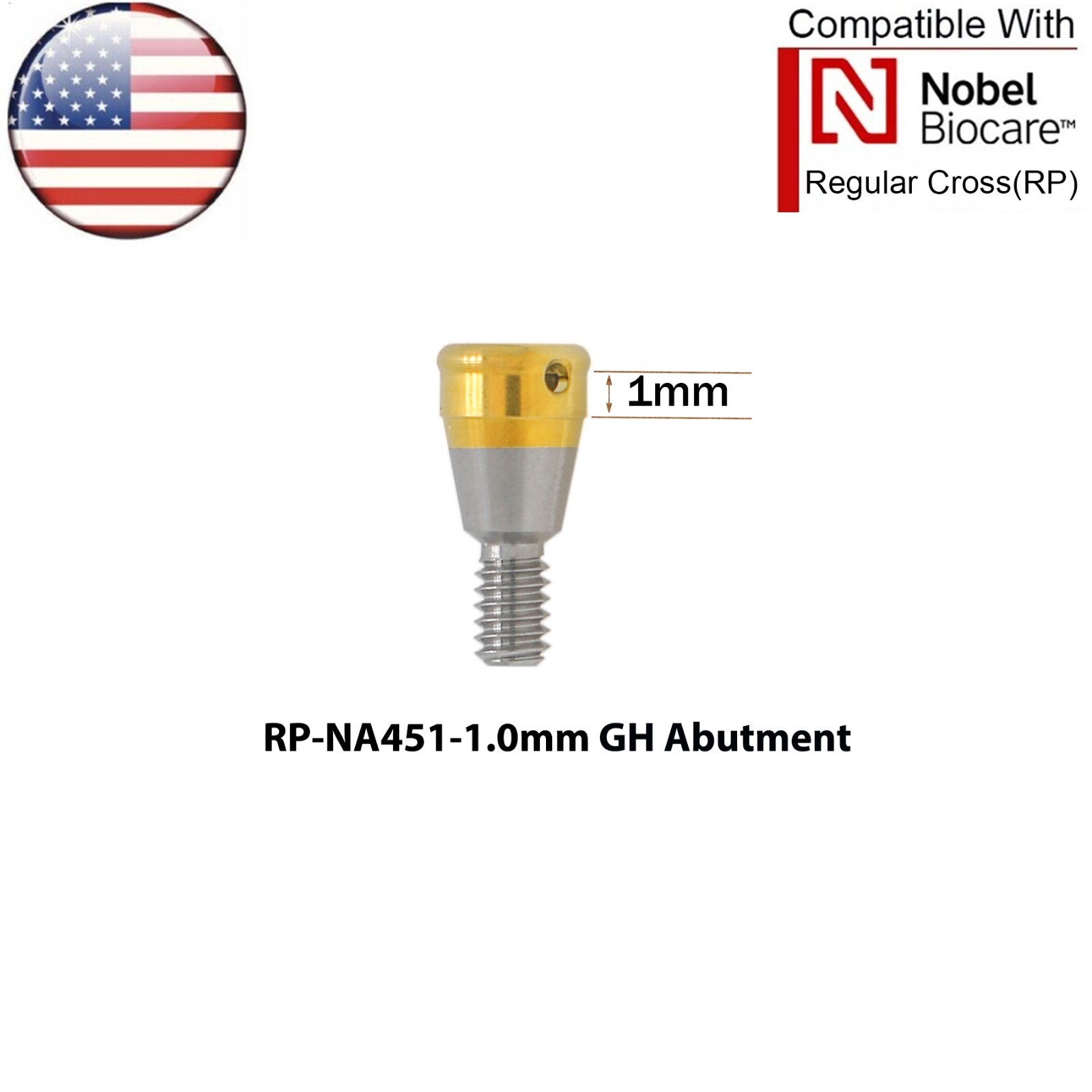 US Locator Attachment Abutment Conical NP/RP & Male Cap Inserts For Nobel Active