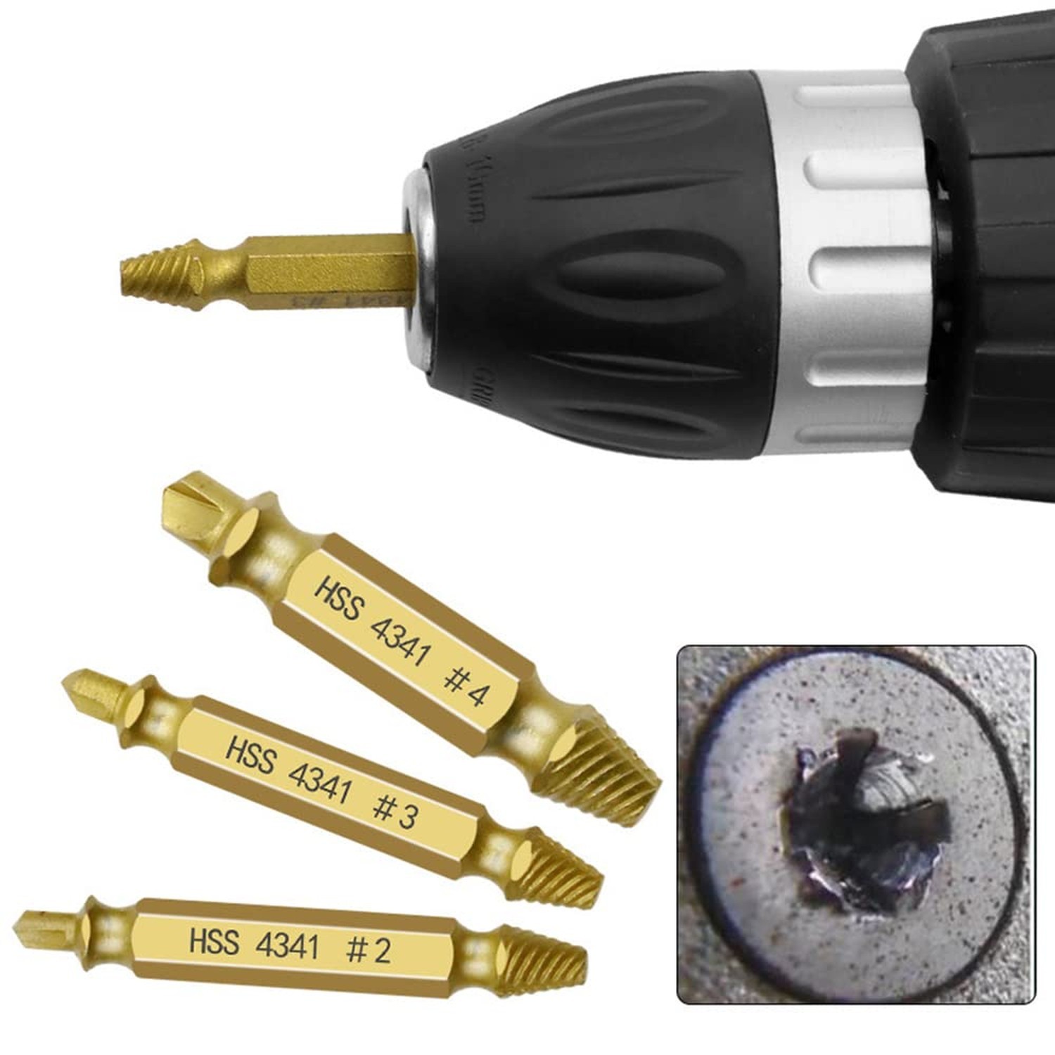 Damaged Screw Extractor Kit, Stripped Screw Extractor Set, Titanium Extractor…