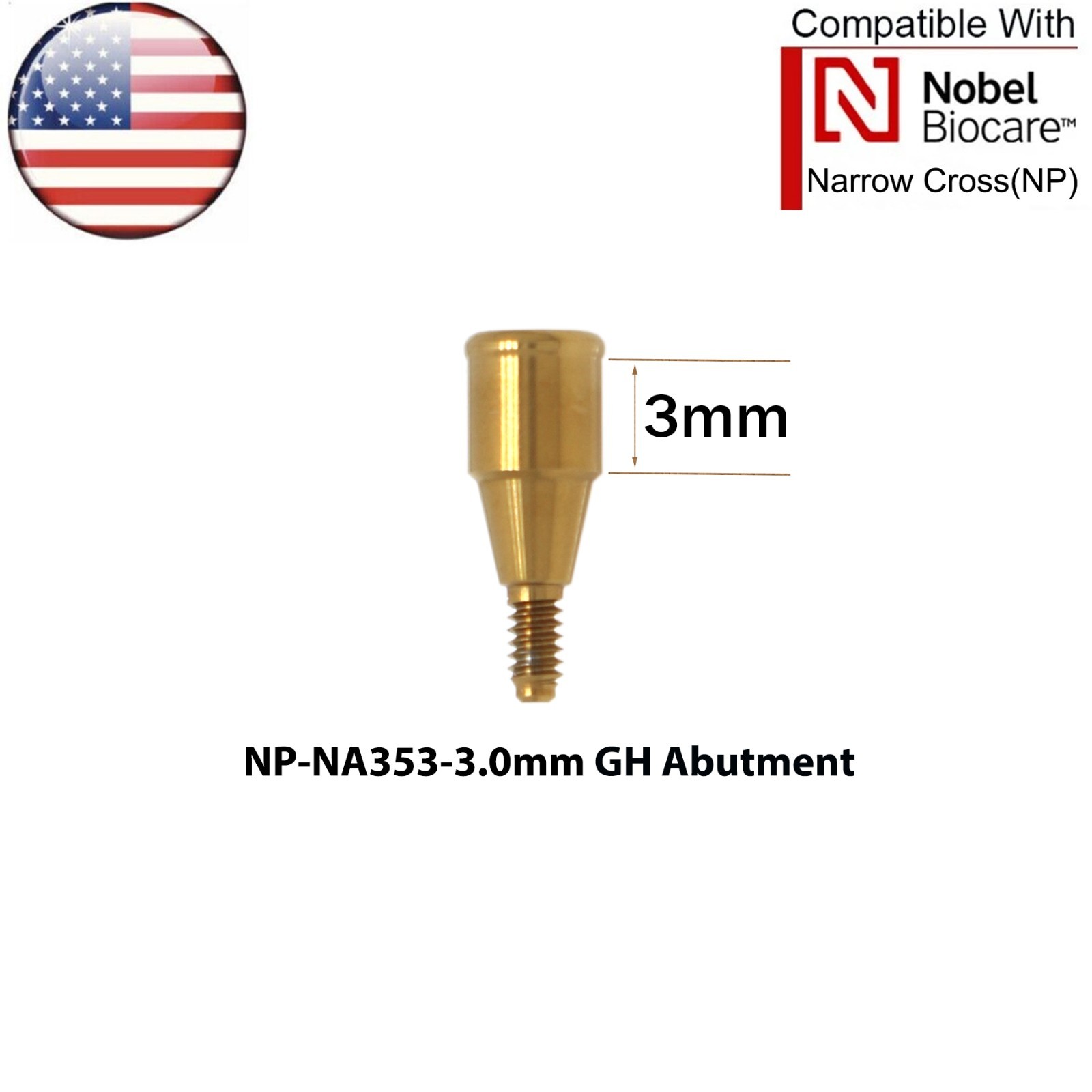 US Dental Locator/Healing Cap Abutment NP/RP Fits Nobel Biocare Active Platform