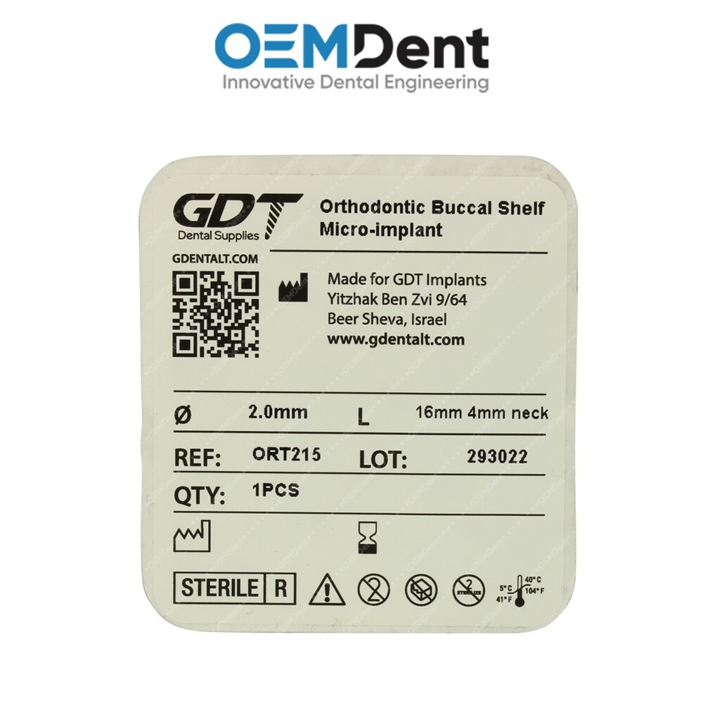 x5 Dental 0rthodontic Buccal Shelf TADs Micro Screw Ø2.0mm Sterile Titanium G5