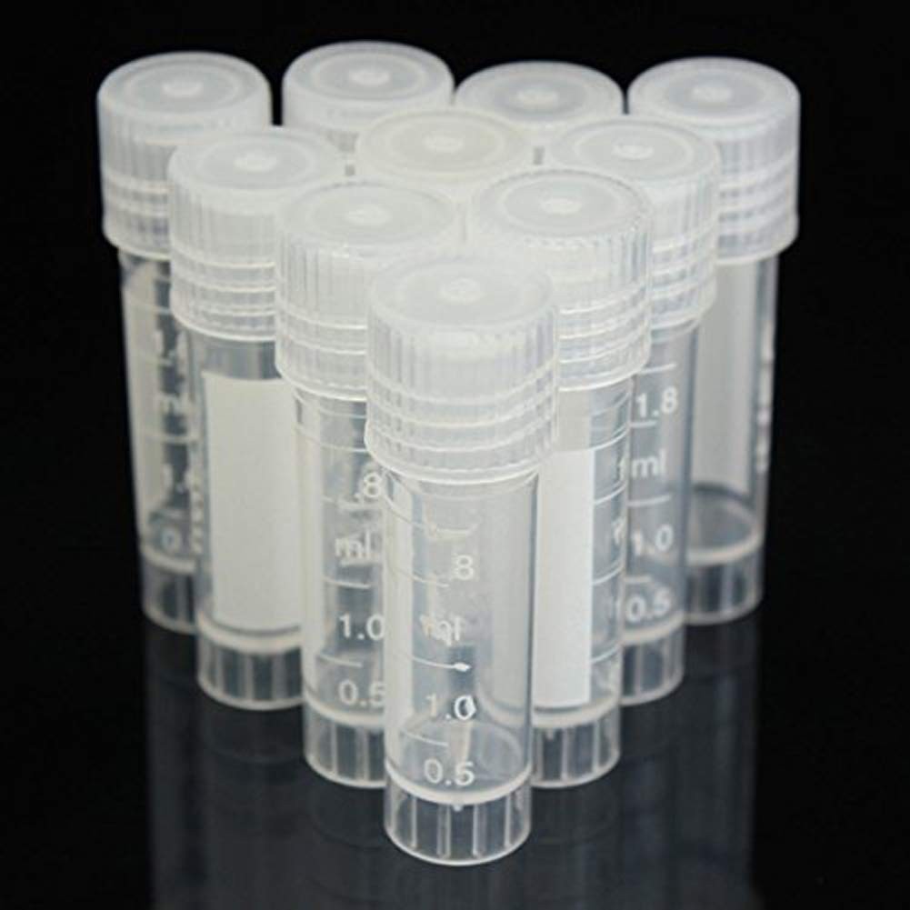 CynKen 20pcs 2ml Graduated Plastic Cryovial Cryogenic Vial Tube Self…