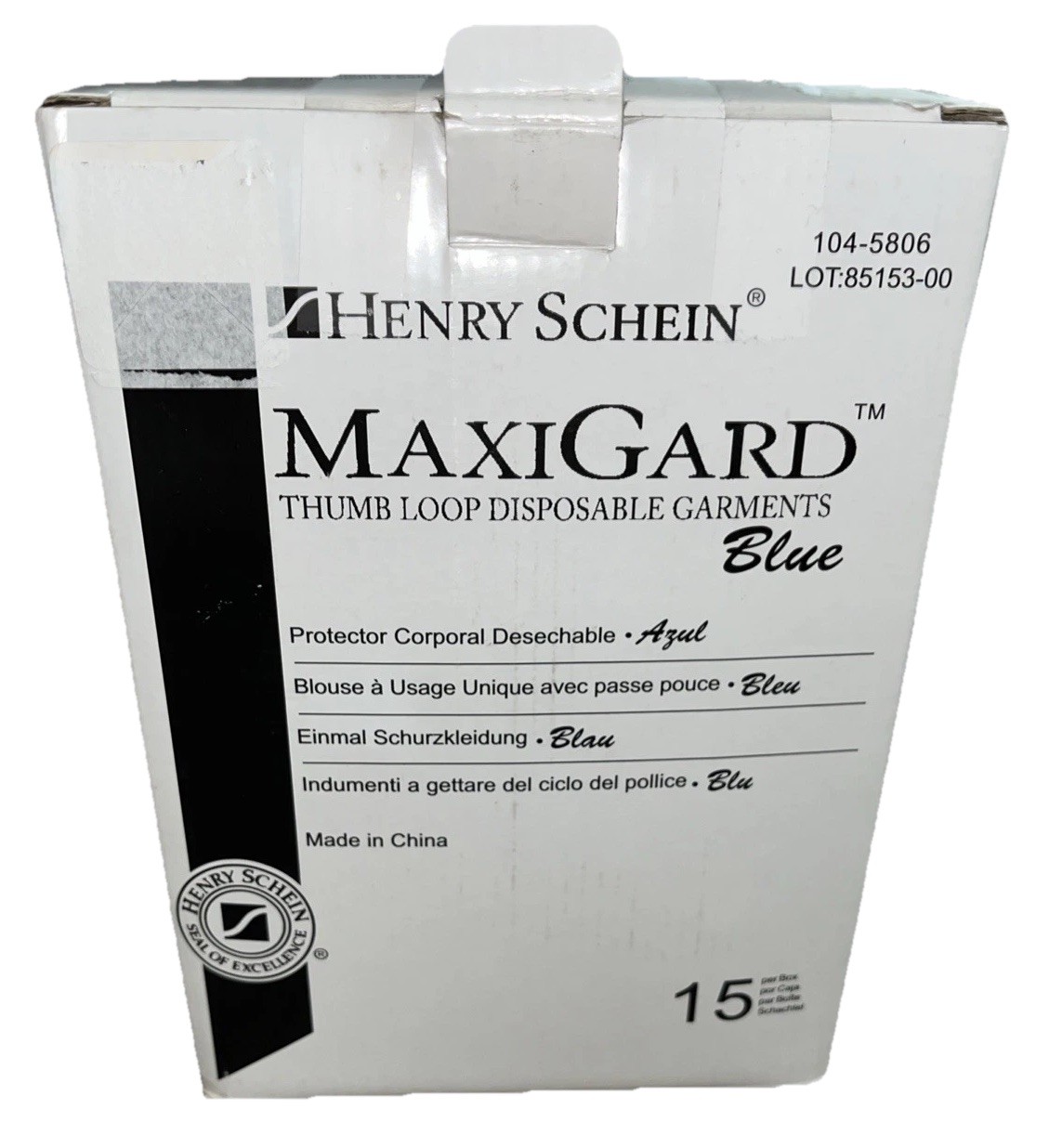 Henry Schein MaxiGard Blue Thumb Loop Disposable Garments -15 Blue 104-5806 H1