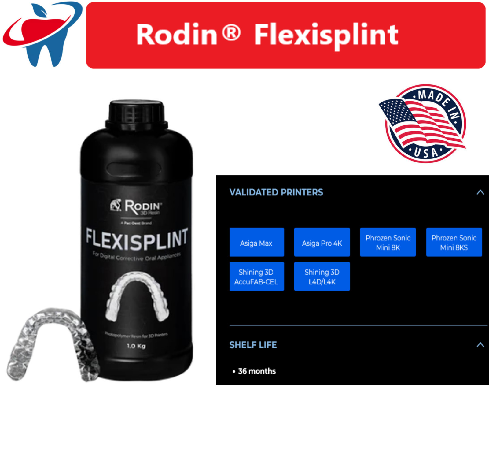 Pac Dent Rodin® FlexiSplint, Soft, 1kg/Btl, 3D Resins