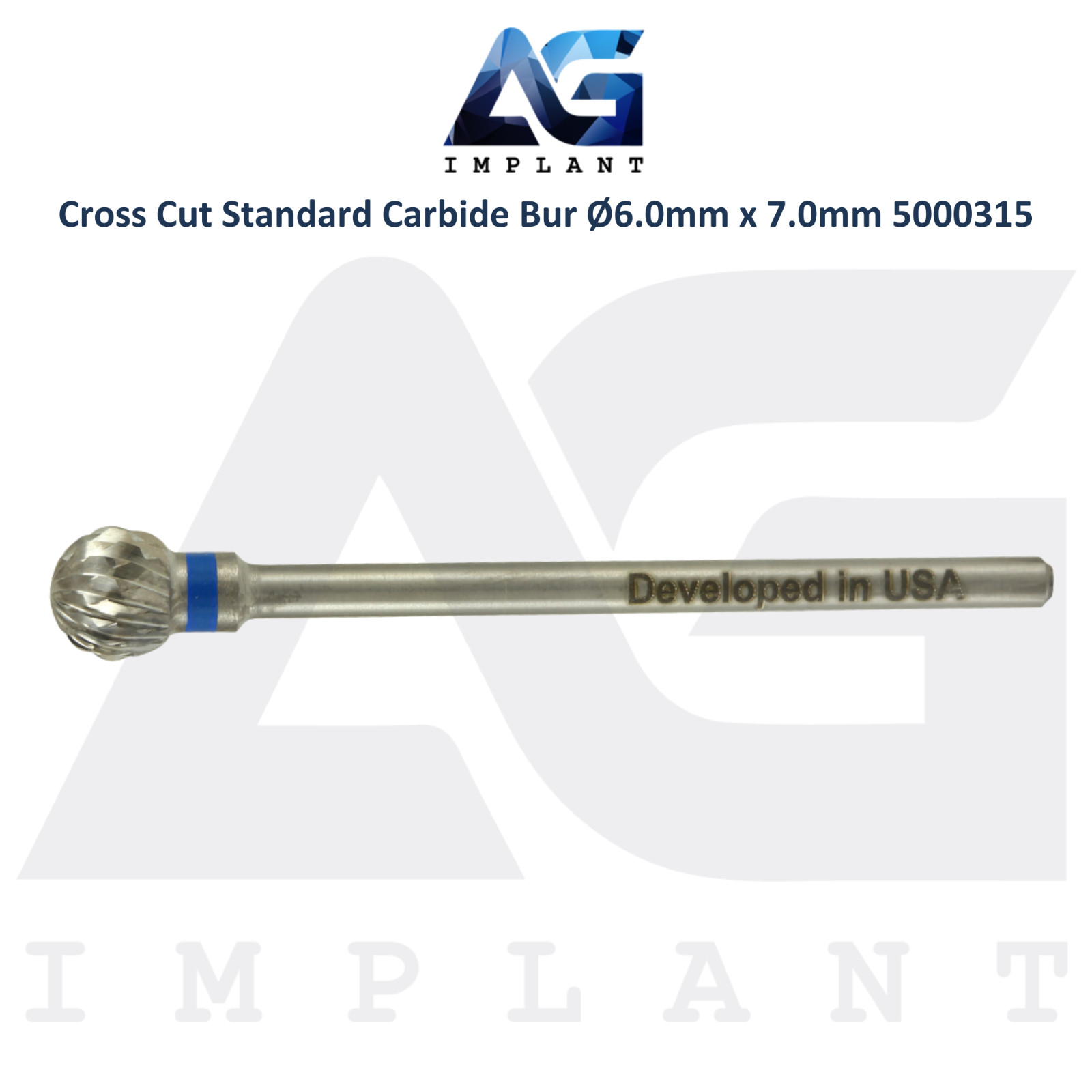 Dental Cross Cut Round Ball 5000315 Standard Carbide Bur Ø6.0mm x 7.0mm Lab