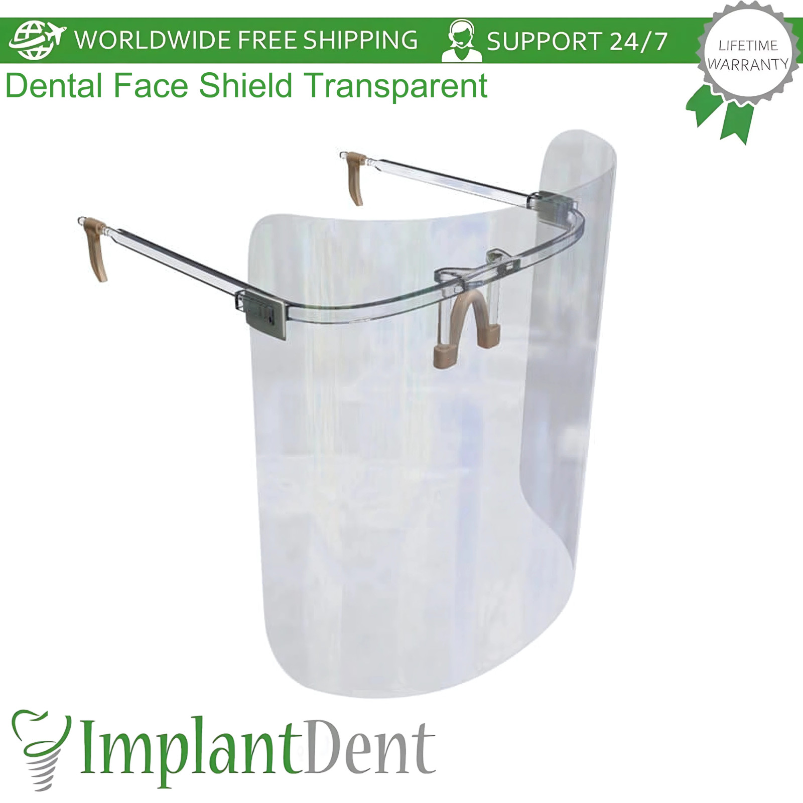 Dental Face Shield Transparent Non-Fog PoIycarbonate Frame with Rubber
