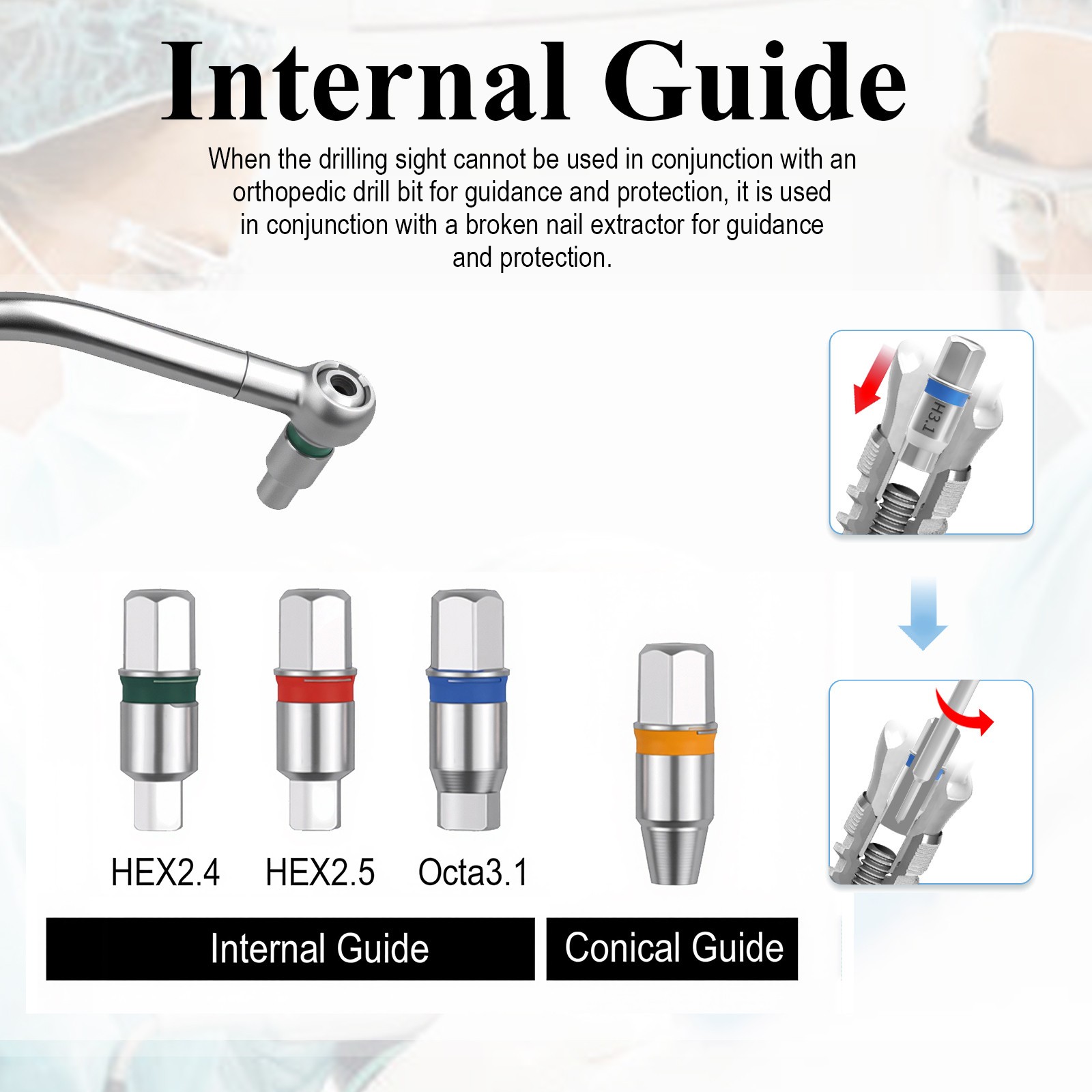 Dental Broken Screw Remover Kit Implant Surgical Tool Drill Guide Extraction