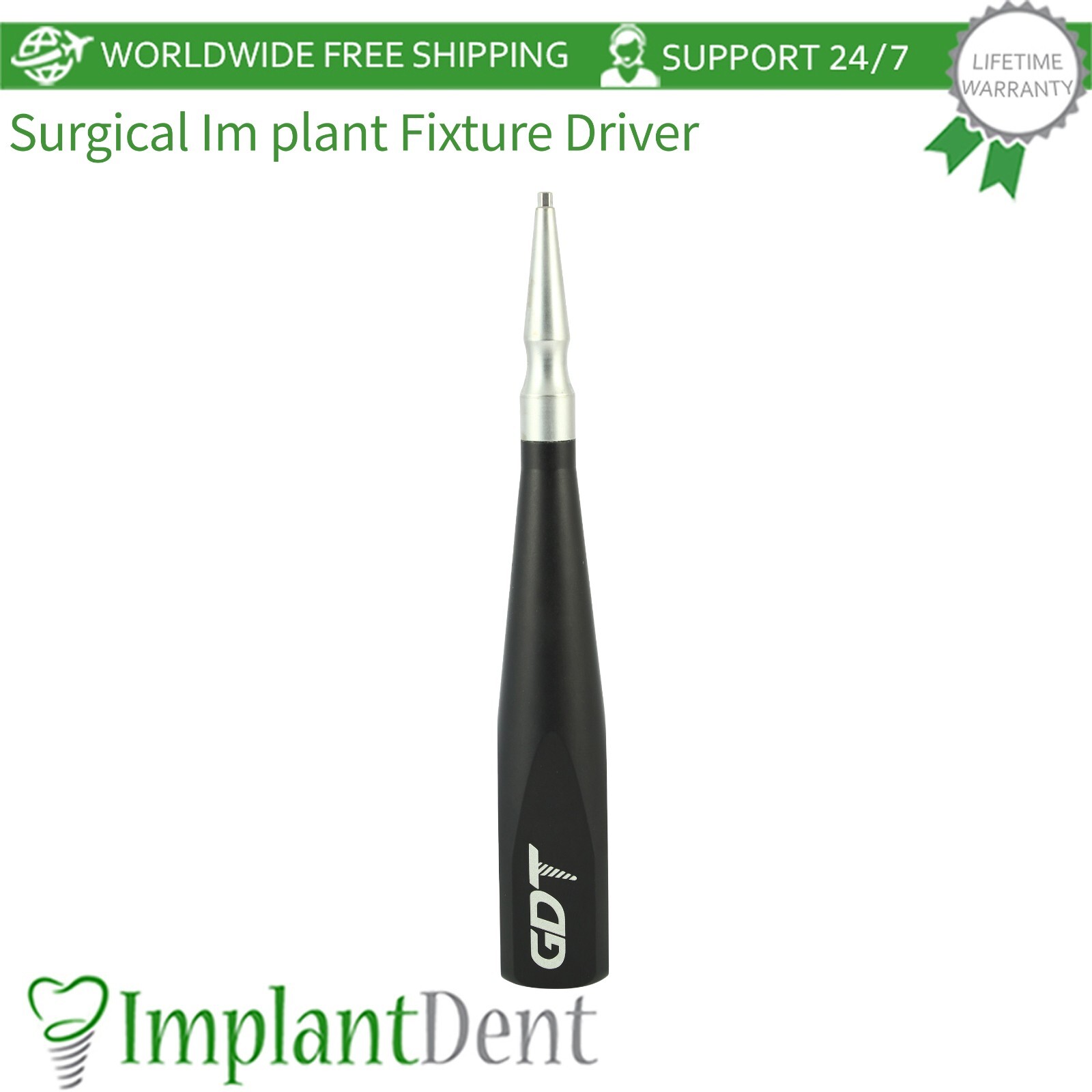Dental Im plant Fixture Driver With Long Handle Int Hex 2.42 mm Stainless Steel
