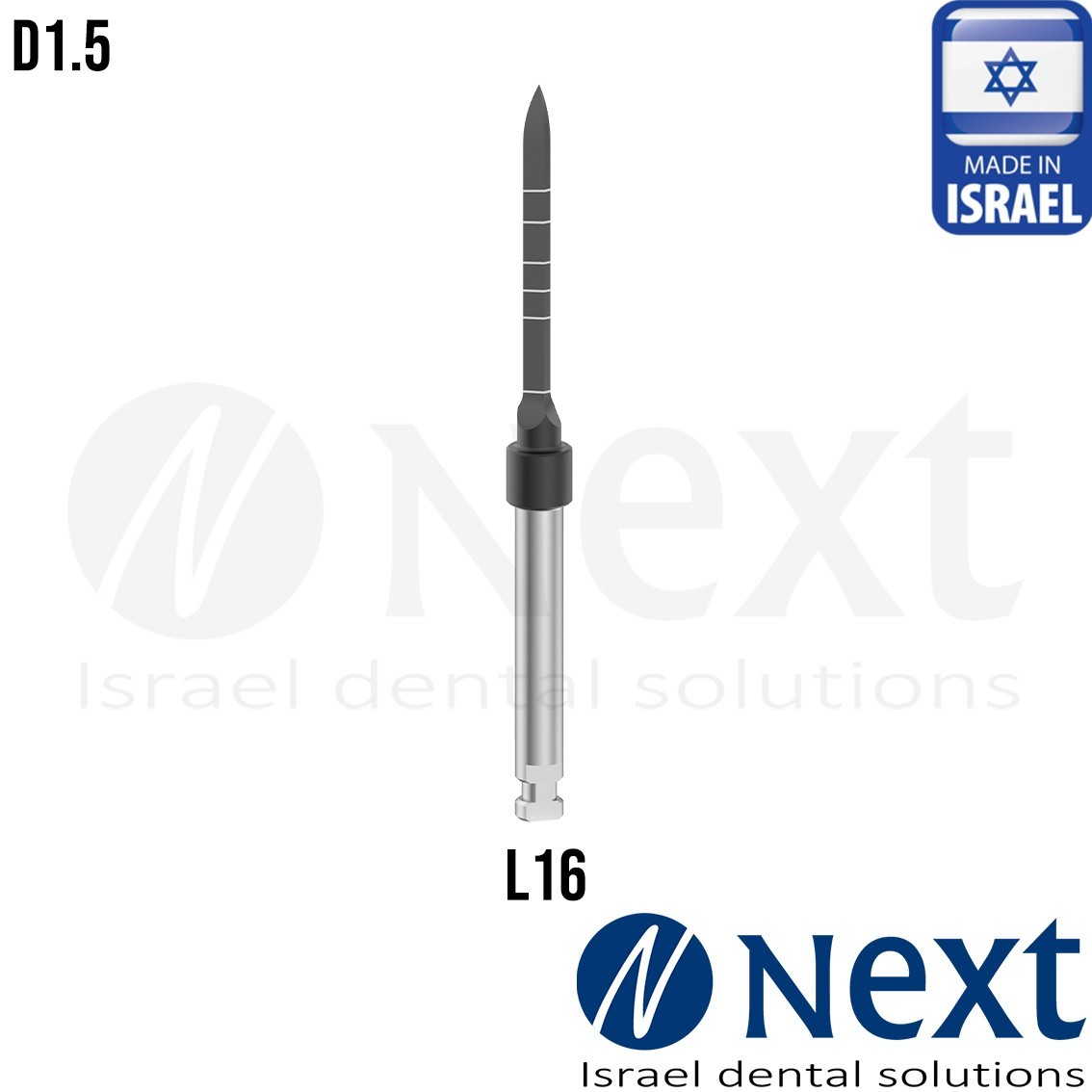 Dental Surgical Triangle Lance Pilot Drills D 1.5mm L 16mm Israel made
