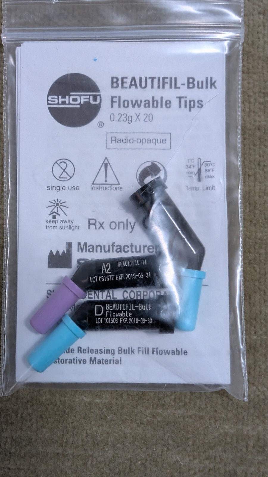 Lot of Dental Tips: Brush Micro Sani-Tip Gel Dispensing Disposable and more