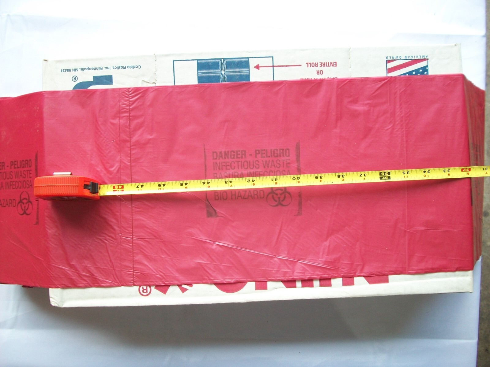 1 CASE – 150 BAGS RED BIO HAZARD WASTE/TRASH BAG LINERS – 36″ X 48″ (44 GAL)