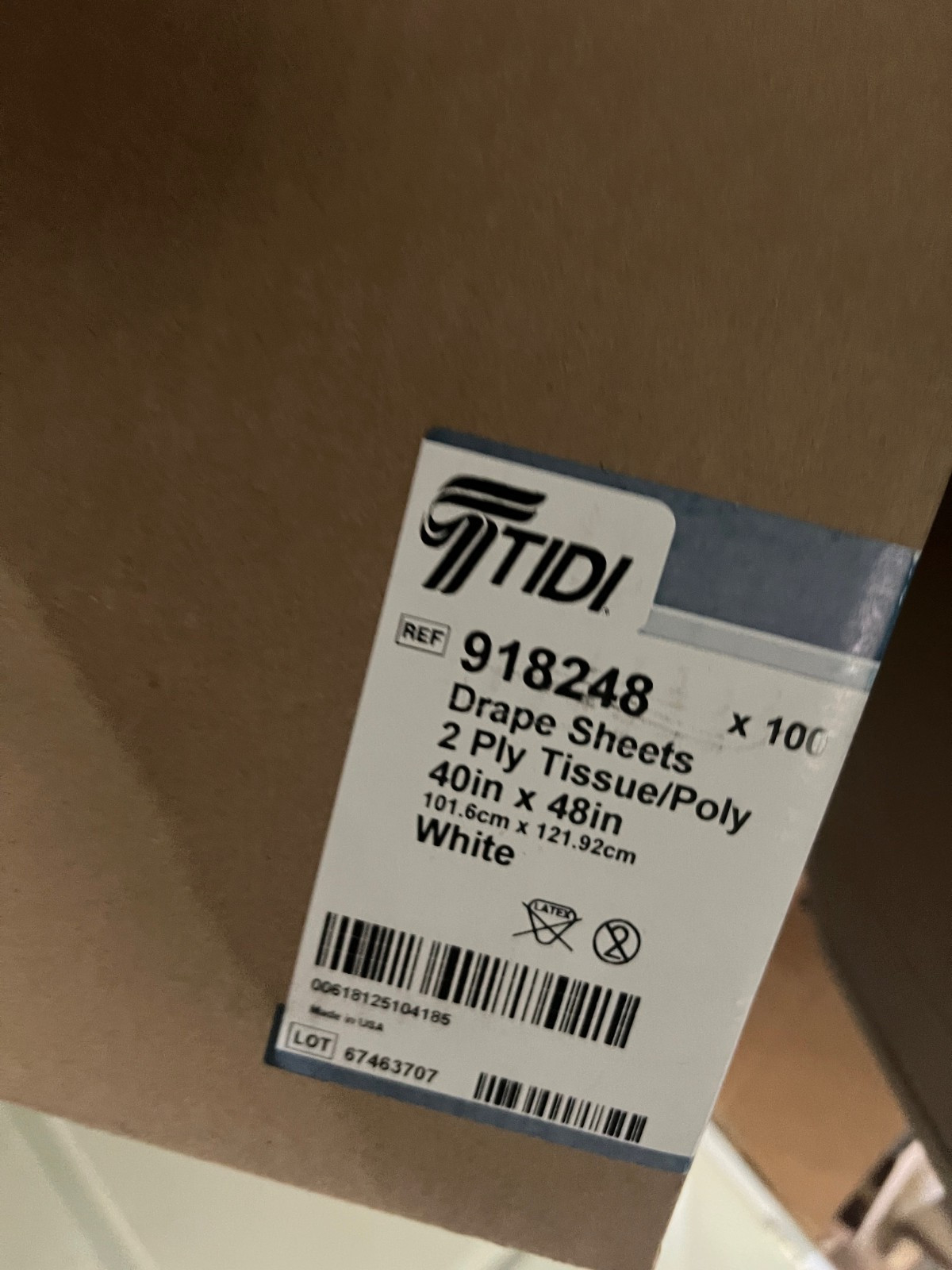 TIDI 40″ x 48″ White 2-Ply Drape Sheet – 100/Case (918248)