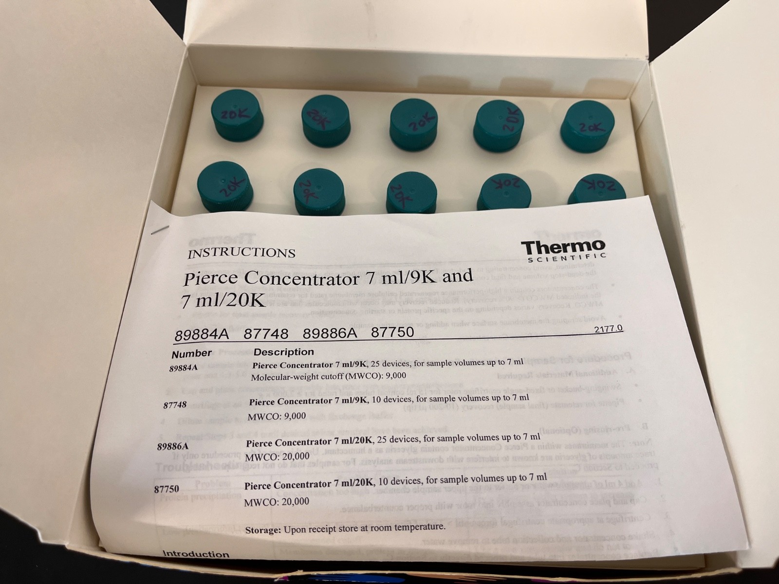 Fisher Scientific Pierce Concentrators 7mL 20K MWCO 89886A NEW Box of 15