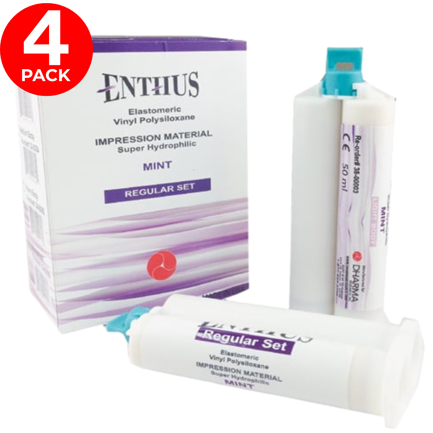 Enthus Light Body Regular Set VPS Impression Material 4x50ml Cartridges Mint