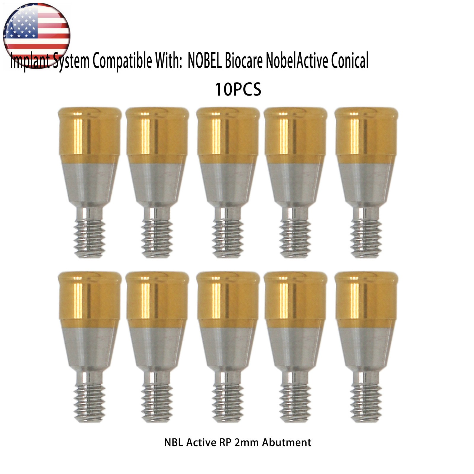 US Dental Locator Abutments for Nobel Active Conical RP NA451/2/3/4/5mm Height