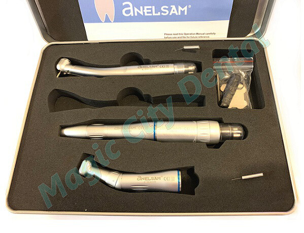 Anelsam 4 Hole Torque Handpiece Kit LED Highspeed Lowspeed Contra Angle