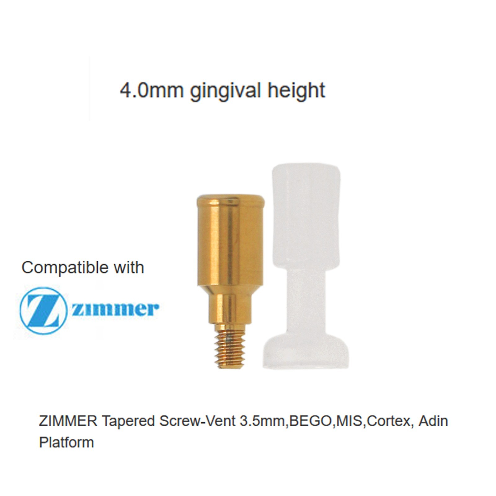 Dental Locator Abutment Male Cap Inserts for ZIMMER TSV 3.5 Adin Mis Hex Implant