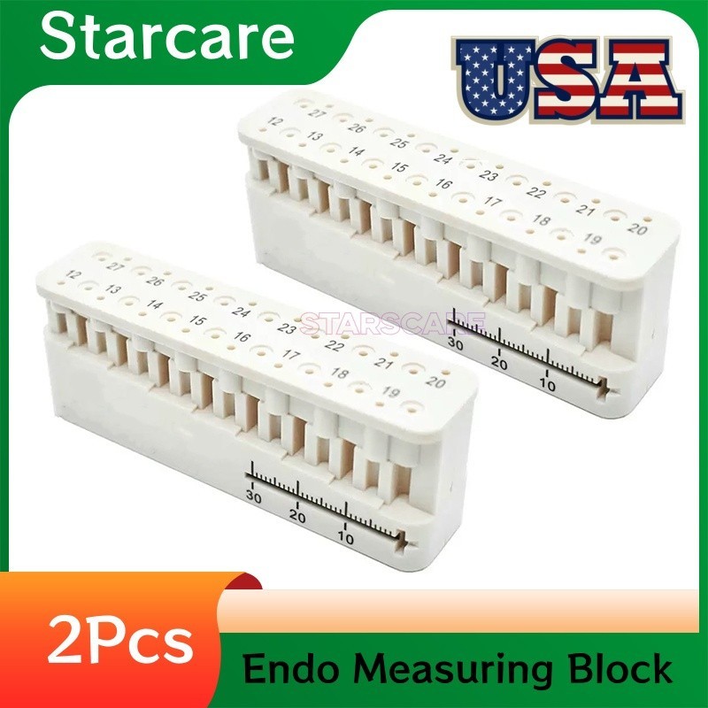 New Dental Endo Measuring Block Endodontic File Holder Ruler Autoclavable x2 USA