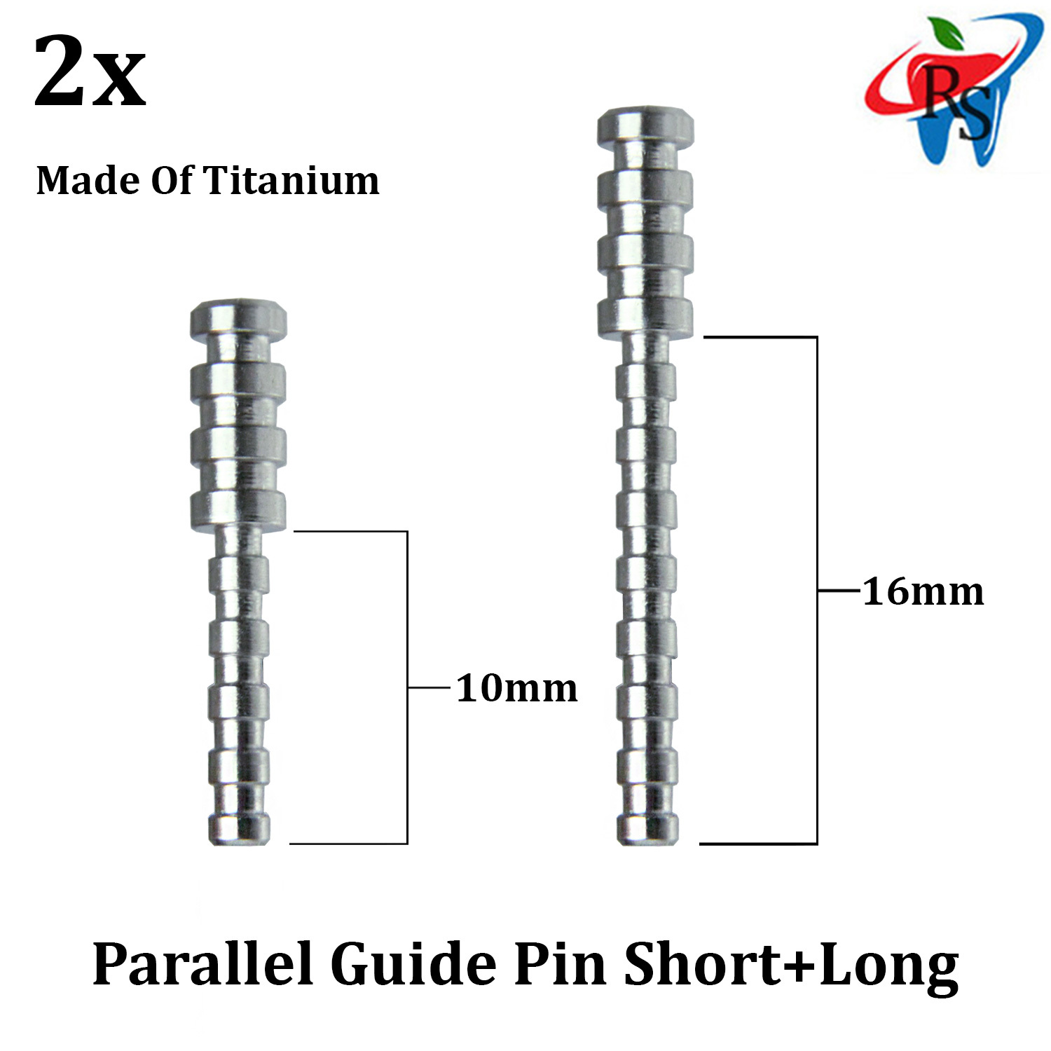 2x Dental Implant Surgical Tool Parallel Jag Depth Guide Pin X Ray Short+Long