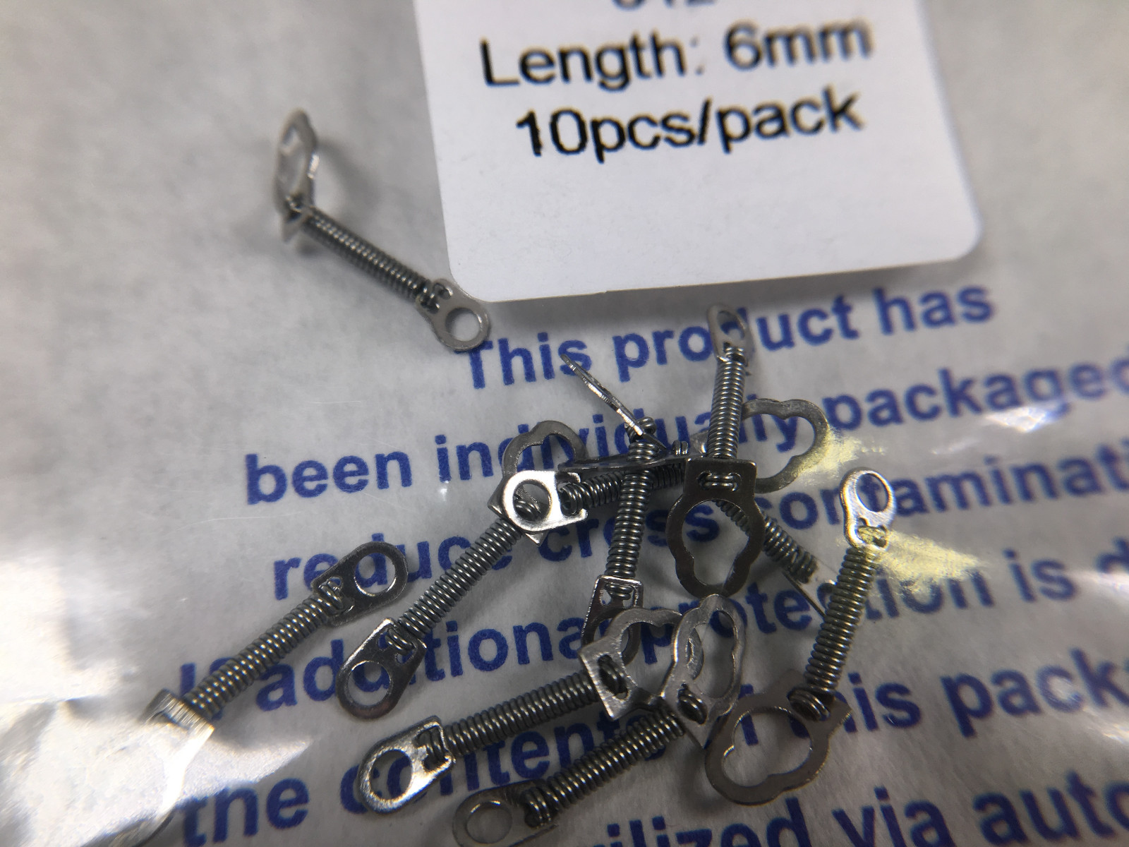 10 Packs Dental Orthodontic Closed Coil Spring NiTi 6mm 0.012″ Implant Eyelet