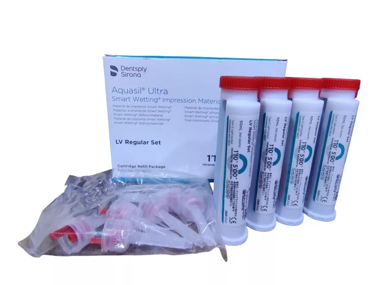 DENTSPLY AQUASIL ULTRA LV REGULAR SET VPS IMPRESSION 4 x Cartridge (Free Ship).