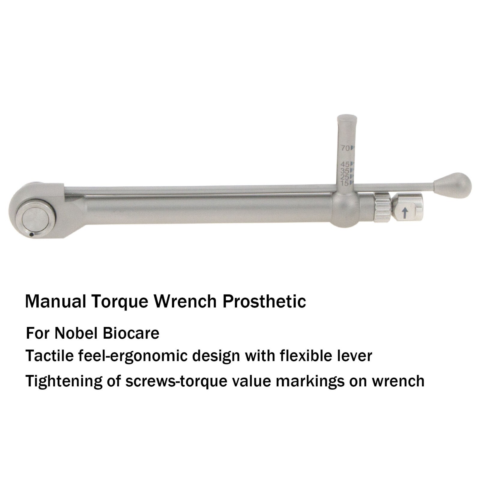 US Dental lmplant Torque Wrench 8mm Ratchet Manual Fits Nobel Biocare 15-70Ncm