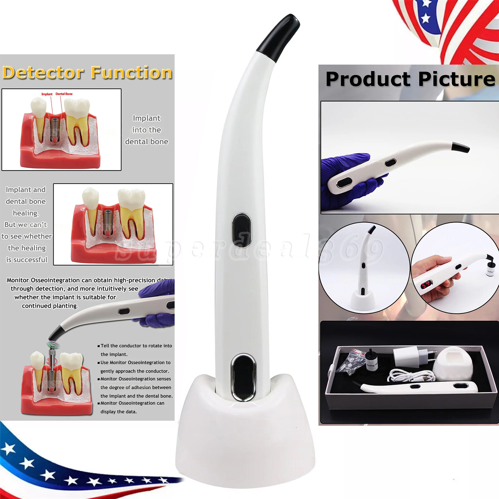 Dental Implant Osseointegration Implant Stability Measurement Monitor Tester USA