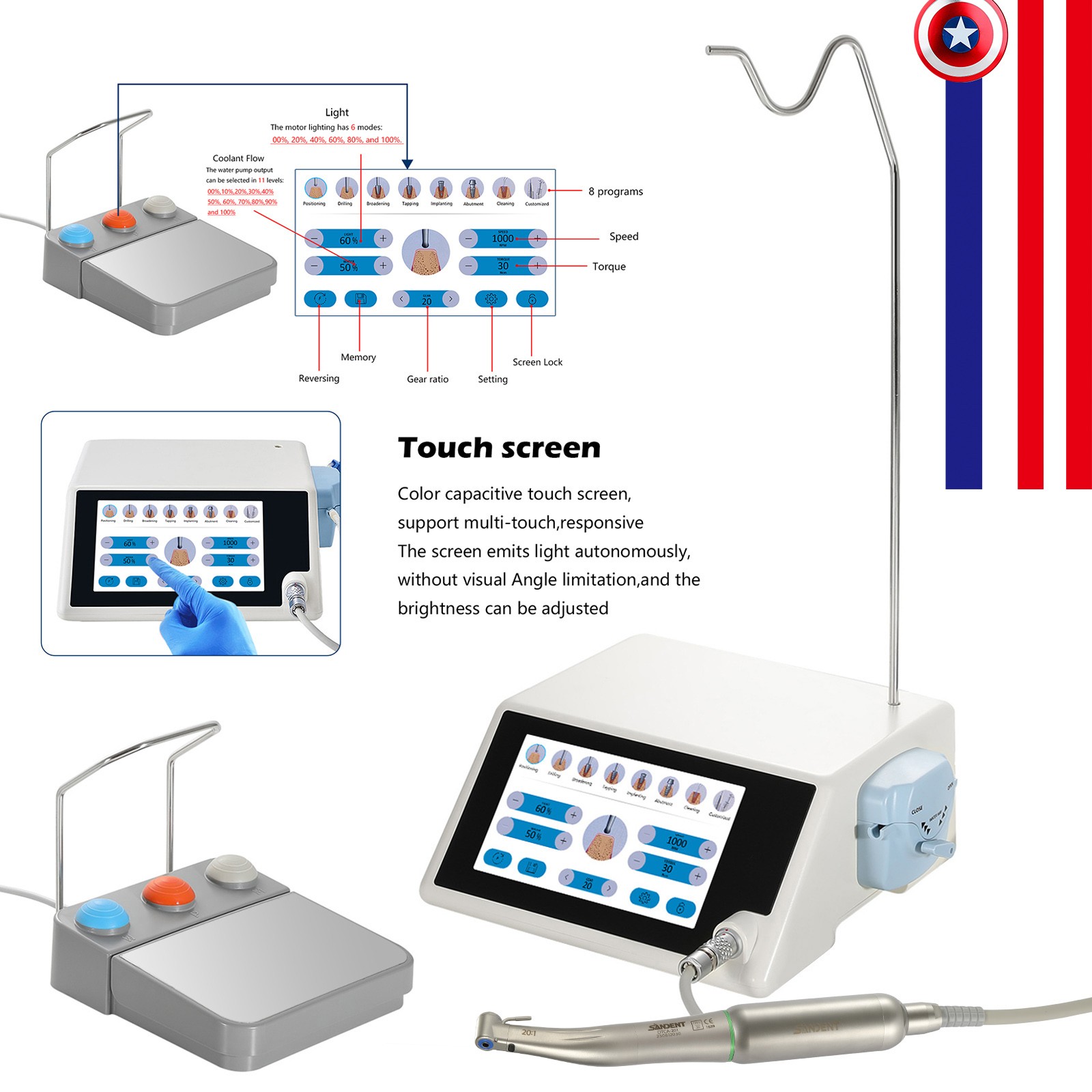Dental LED Surgical Implant Motor System/Implant Stability Monitor Test